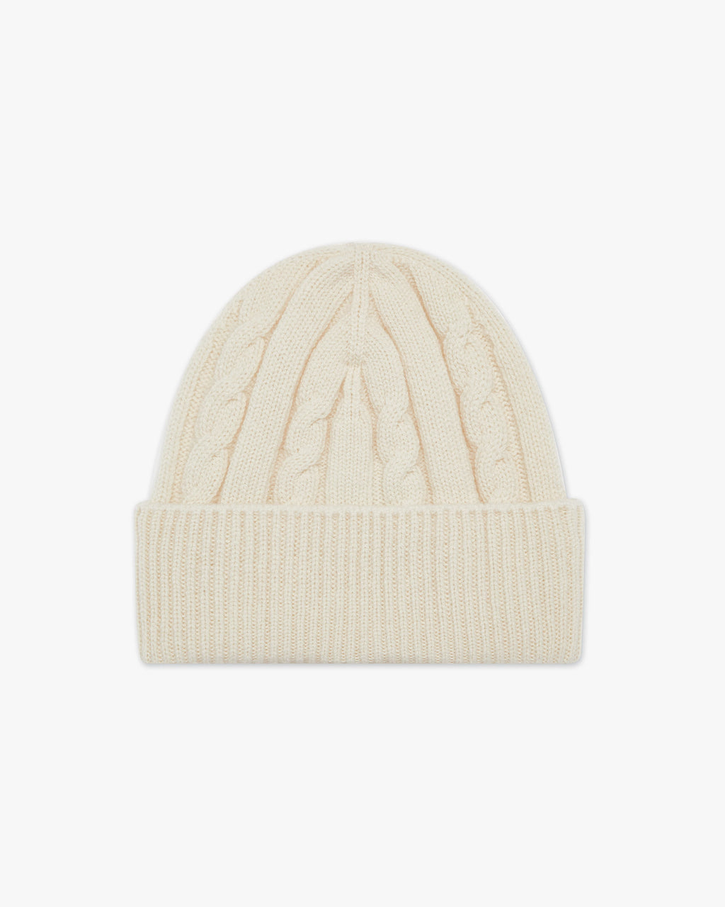 Men's Cable Knit Hat - White Cashmere