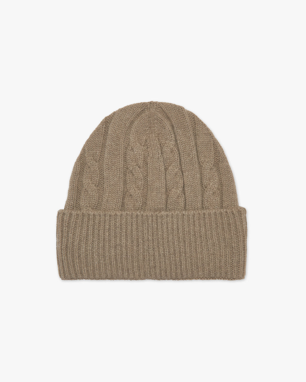 Men's Cable Knit Hat - Taupe Cashmere