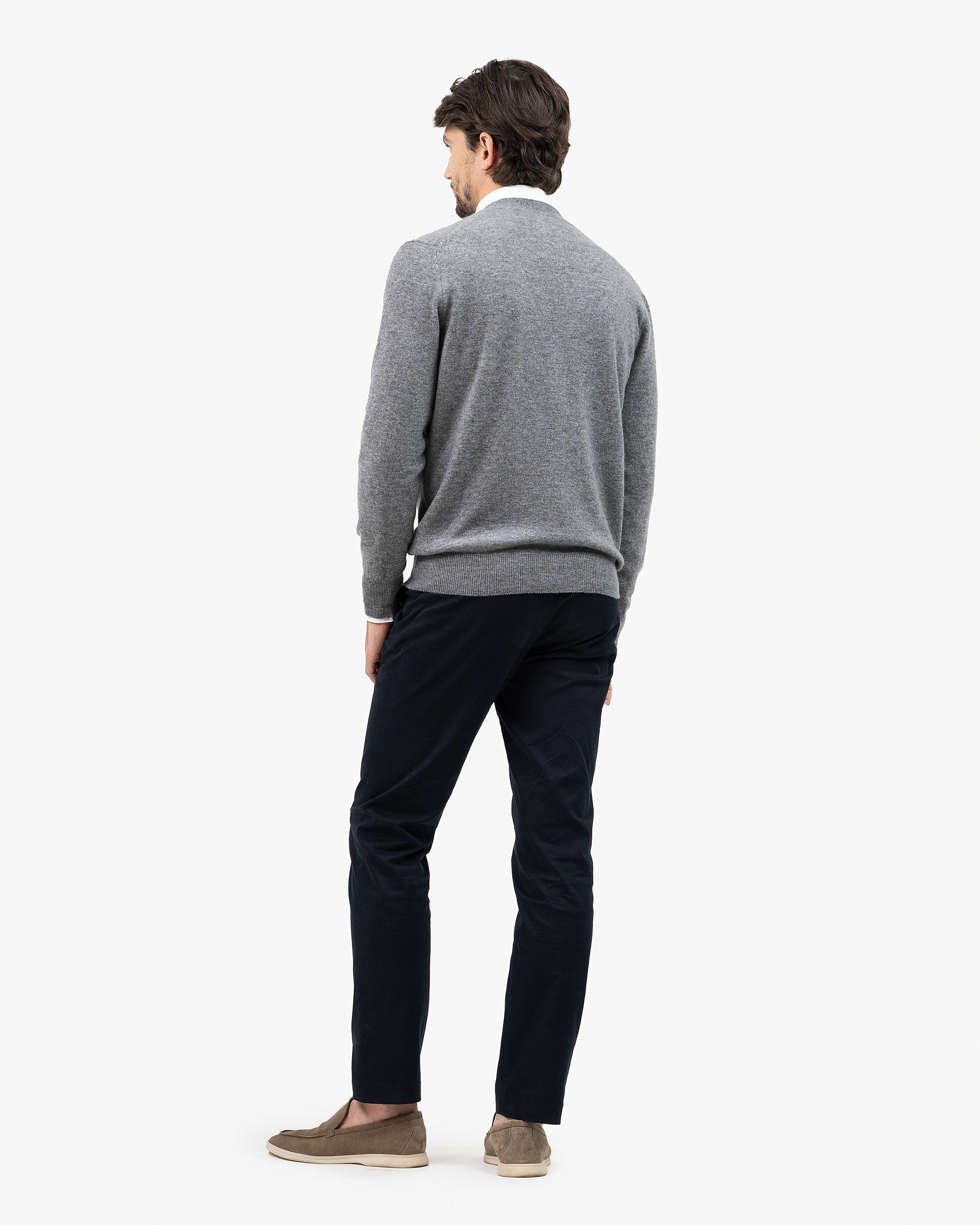 Men's Classic Cardigan - Medium Grey Cashmere