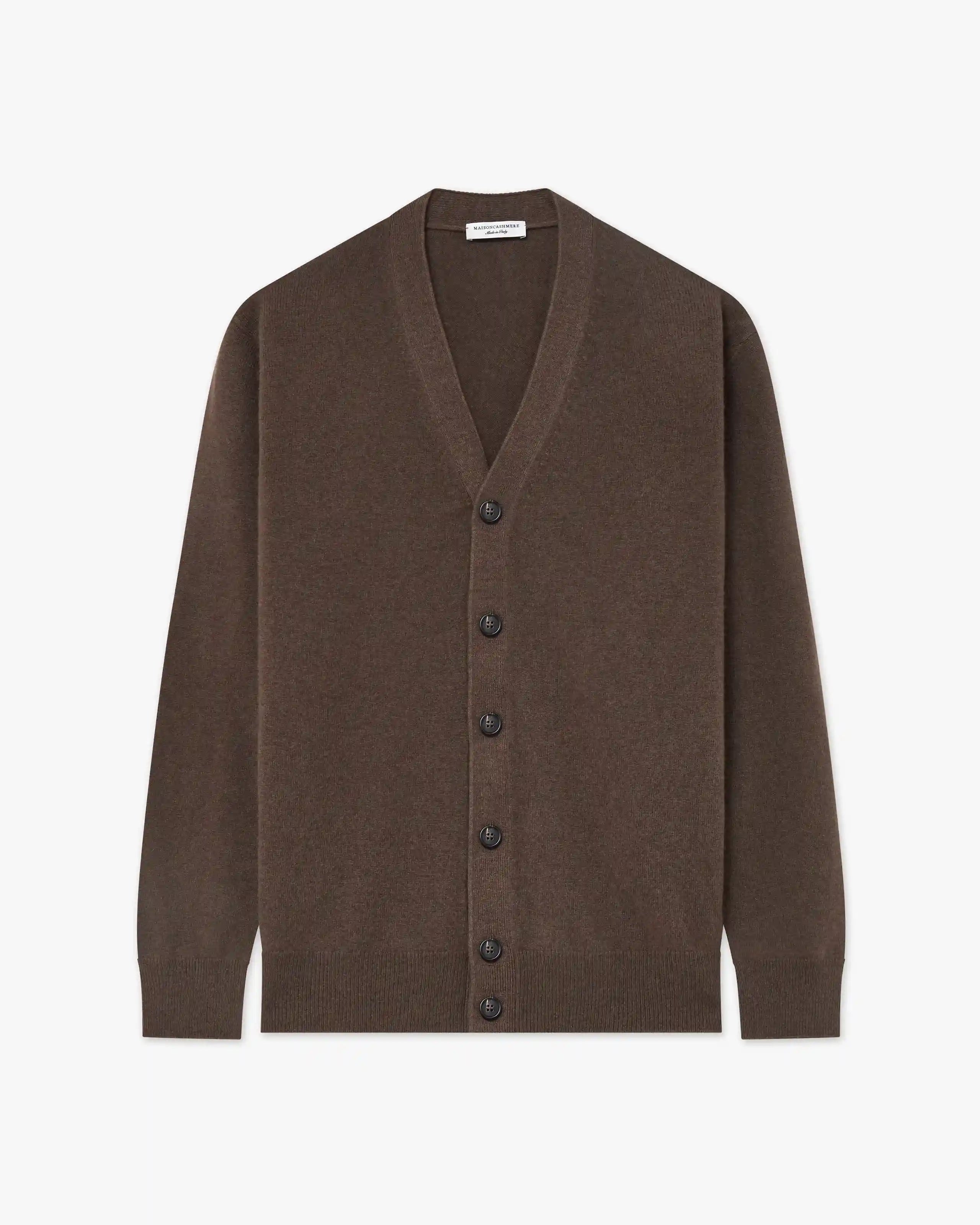 Men's Classic Cardigan - Brown Cashmere