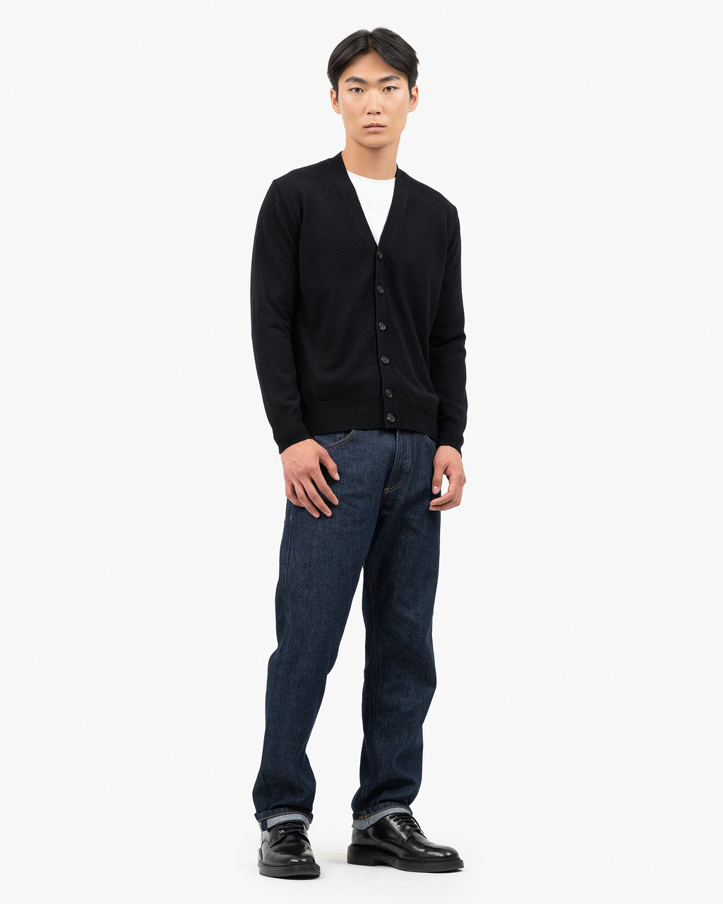 Men's Classic Cardigan - Black Cashmere