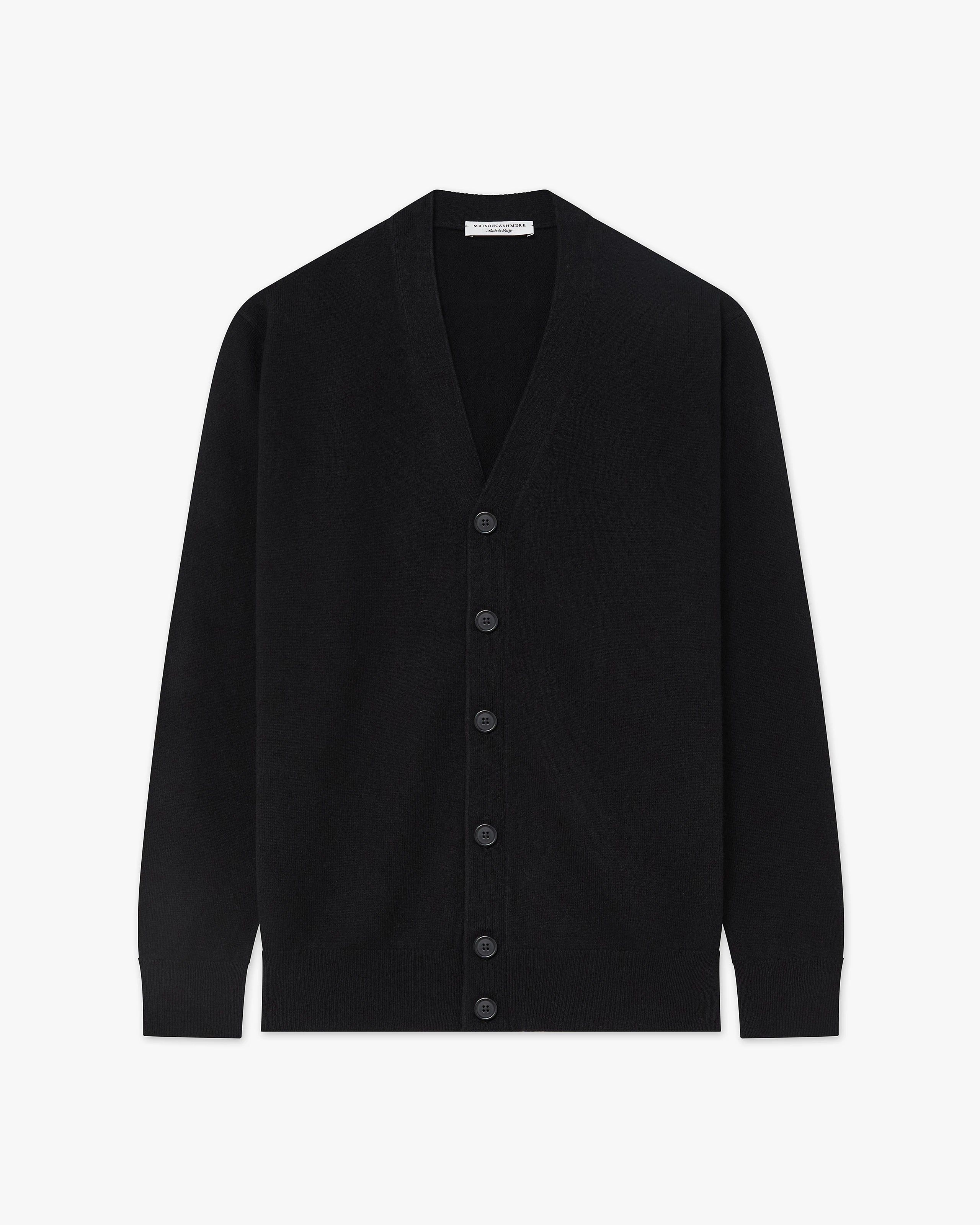 Men's Classic Cardigan - Black Cashmere