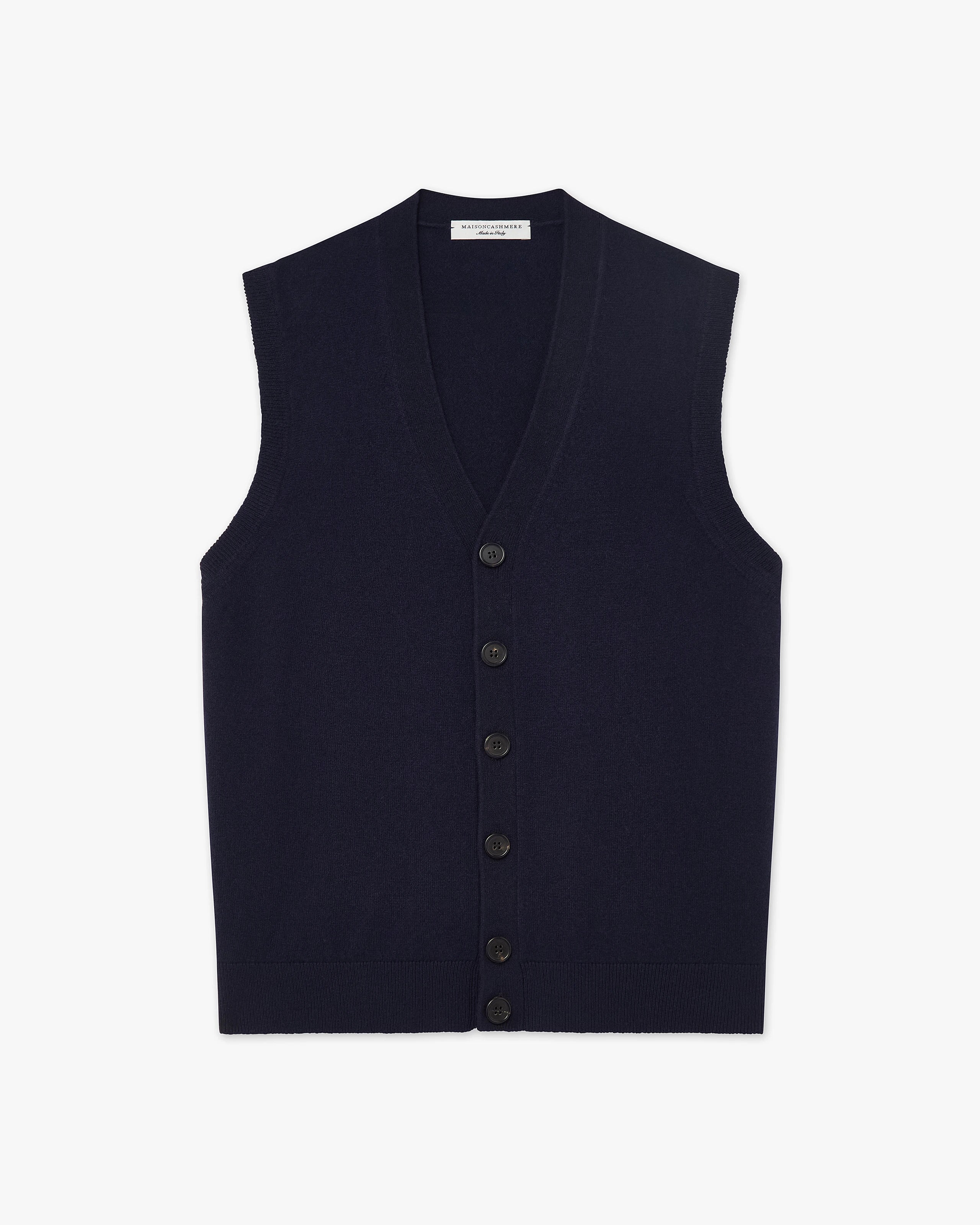 Men's Sevile Cardigan Vest - Blue Cashmere