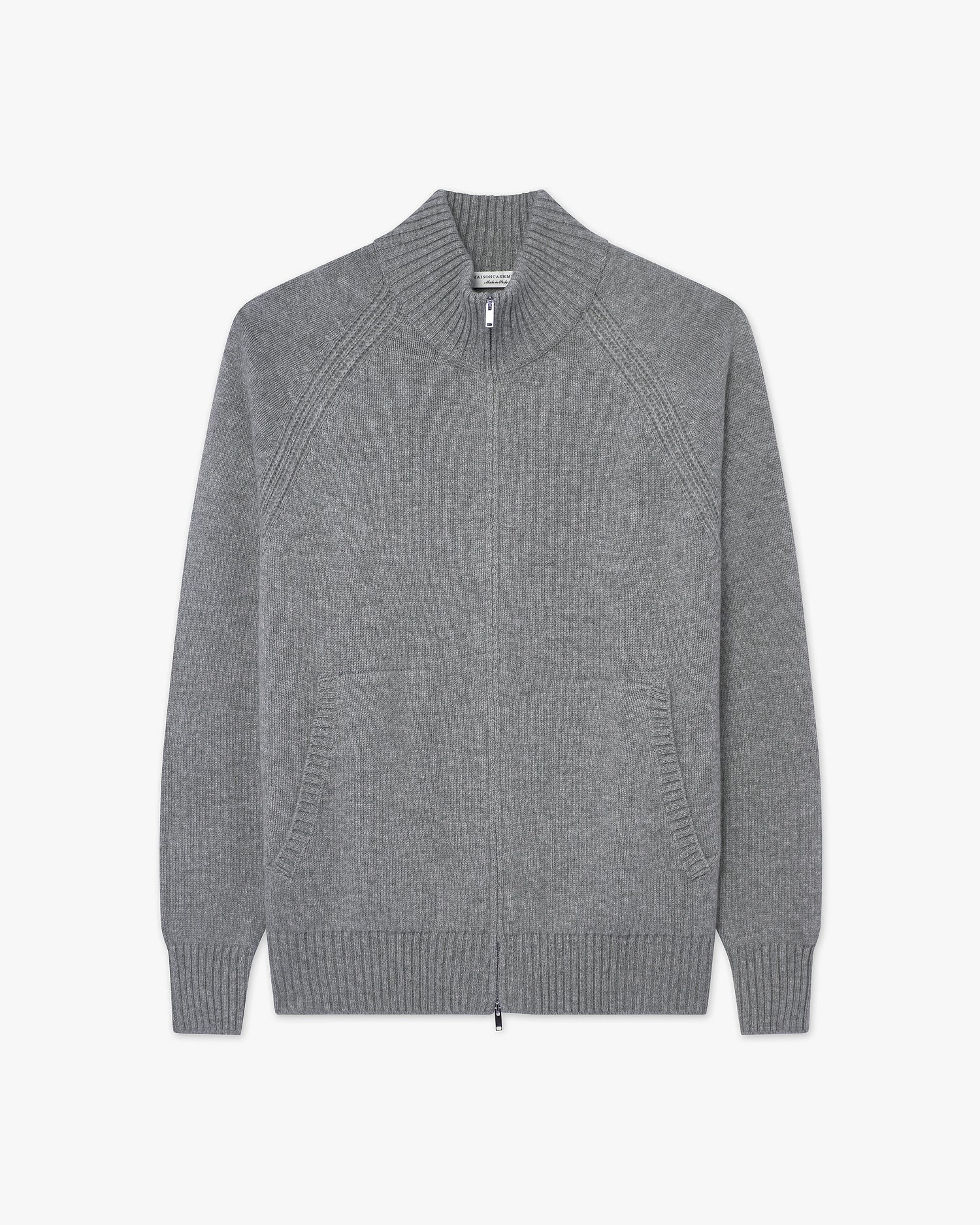 Men's Ampezzo Cashmere Cardigan Medium Grey MaisonCashmere