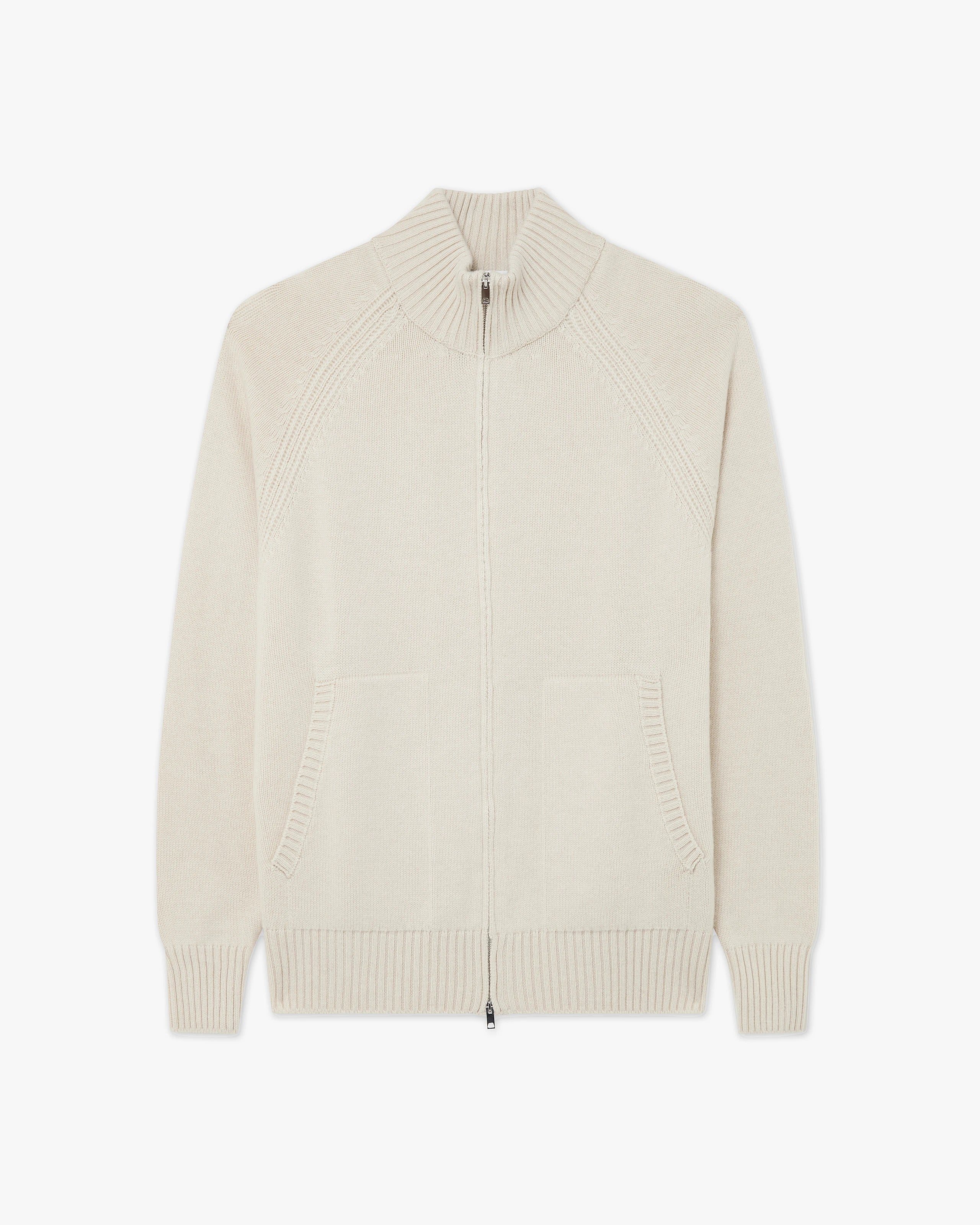 Men's Ampezzo Zip Cardigan - Light Beige Cashmere