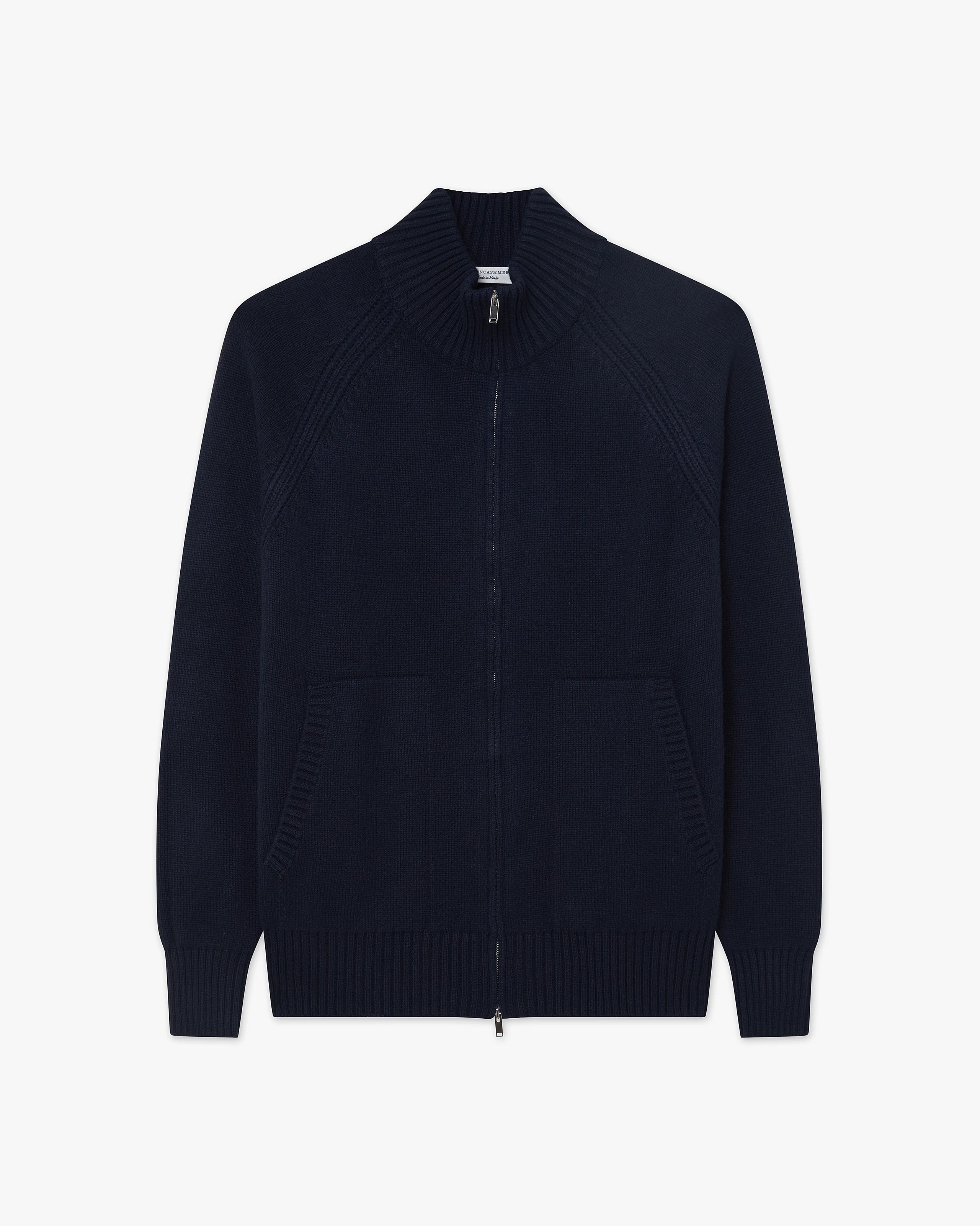 Men's Ampezzo Zip Cardigan - Night Blue Cashmere