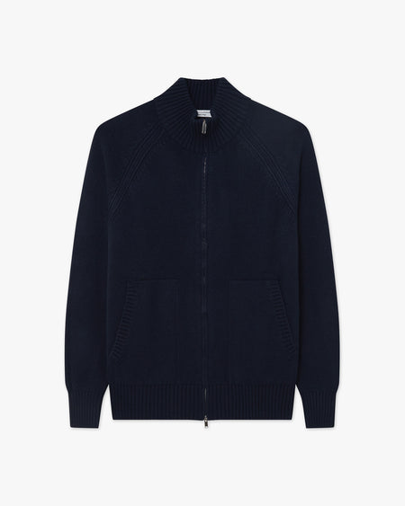 Men's Ampezzo Zip Cardigan - Night Blue Cashmere