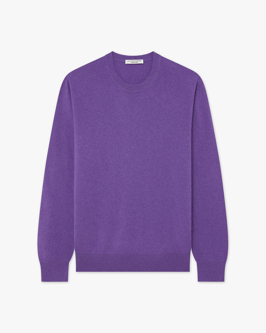 Men's Classic Crew Neck Sweater - Purple Cashmere