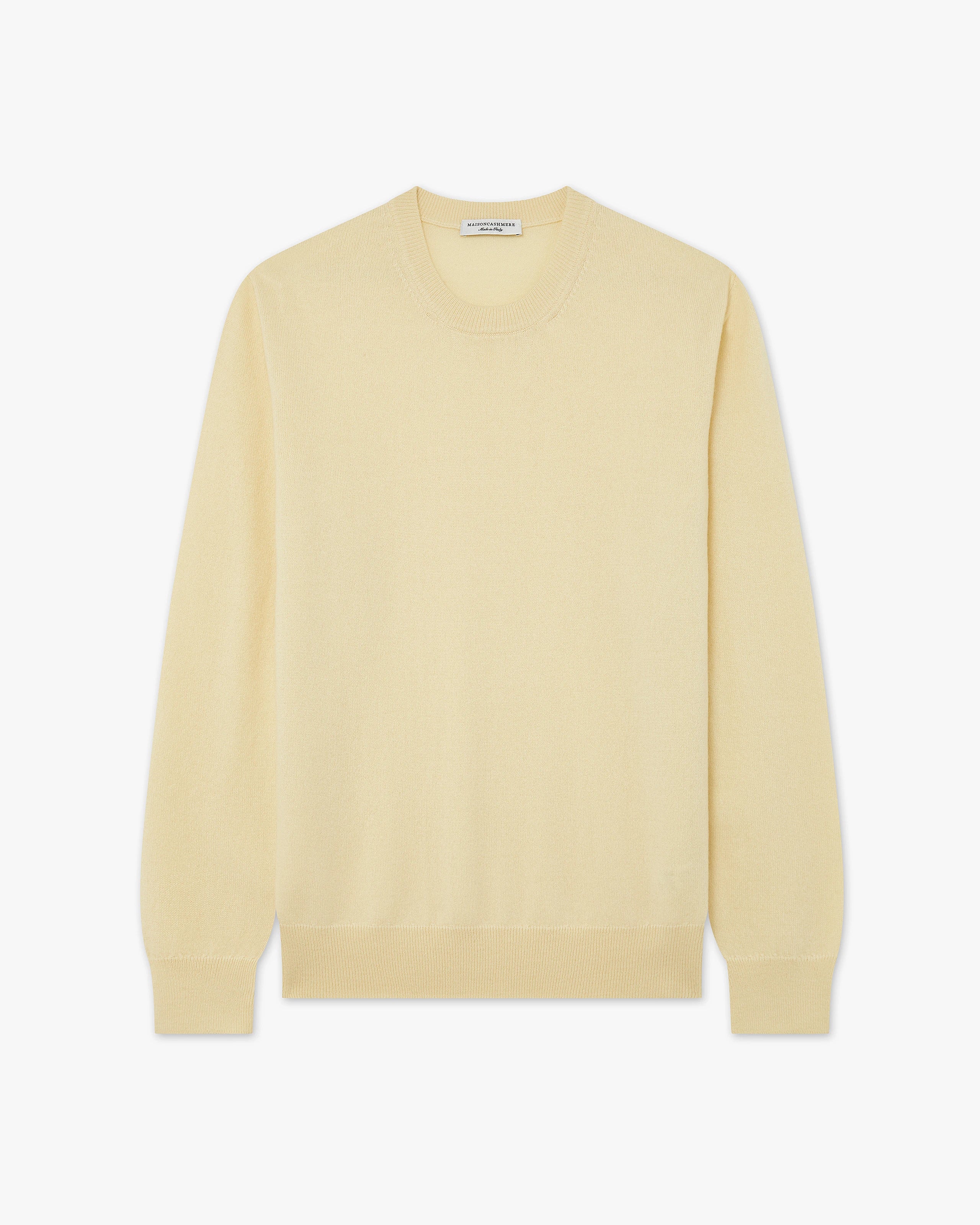 Men's Classic Crew Neck Sweater - Yellow Cashmere