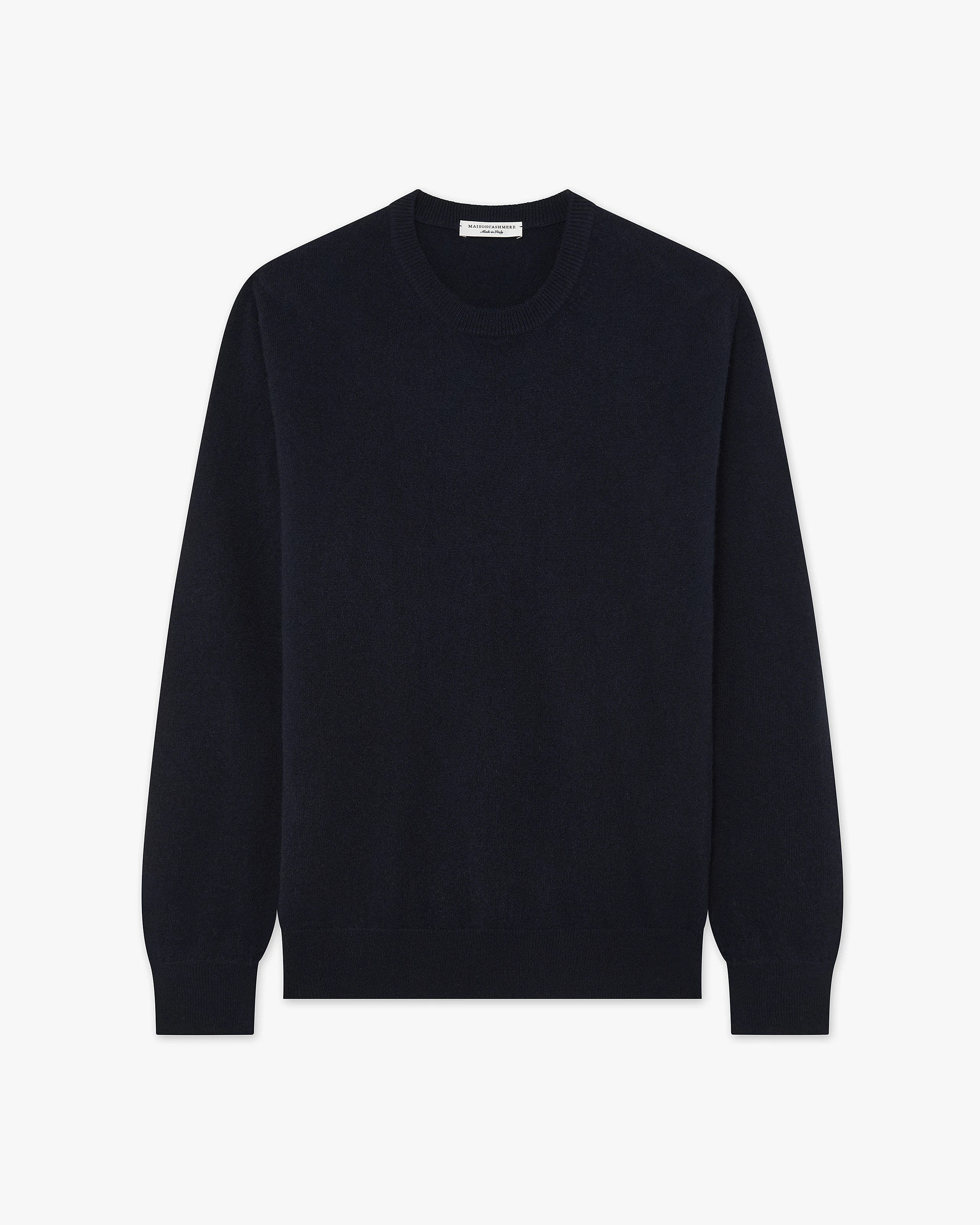 Men's Classic Crew Neck Sweater - Night Blue Cashmere
