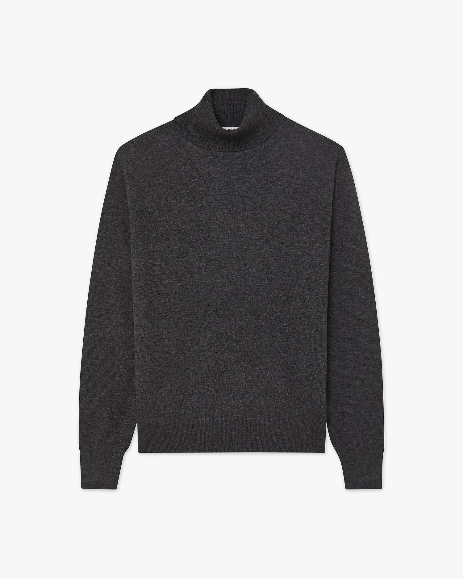 Men's Classic Cashmere Roll Neck Jumper Charcoal MaisonCashmere