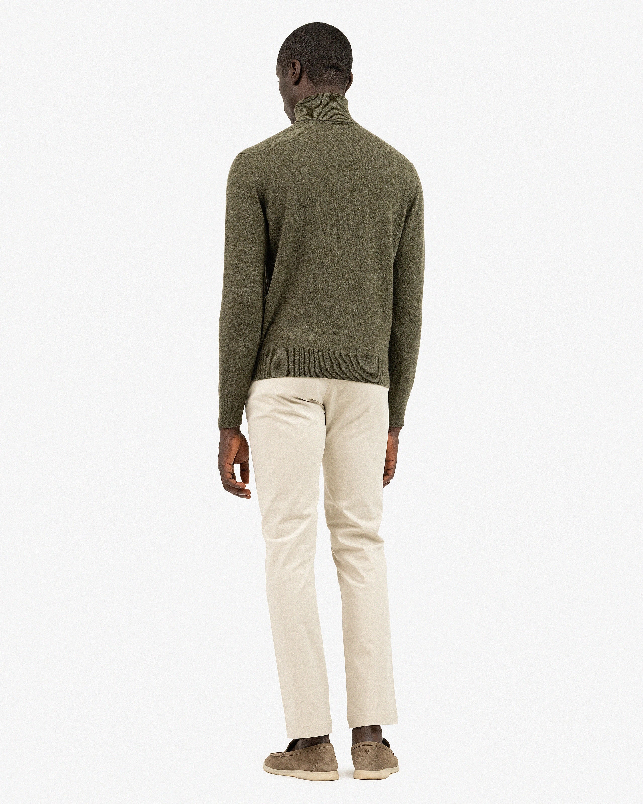 Men's Classic Turtleneck Sweater - Green Cashmere