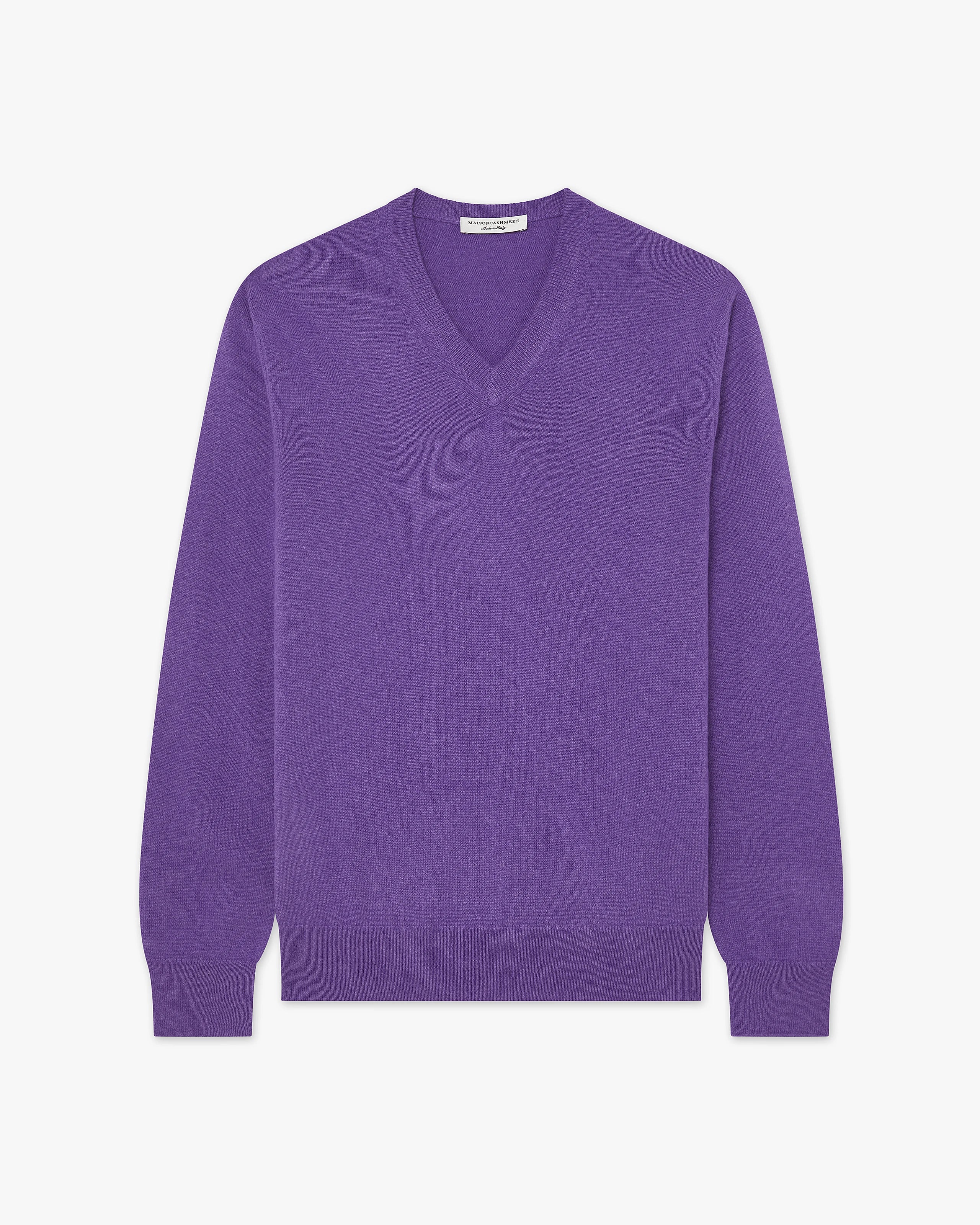 Men's Classic V-Neck Sweater - Purple Cashmere