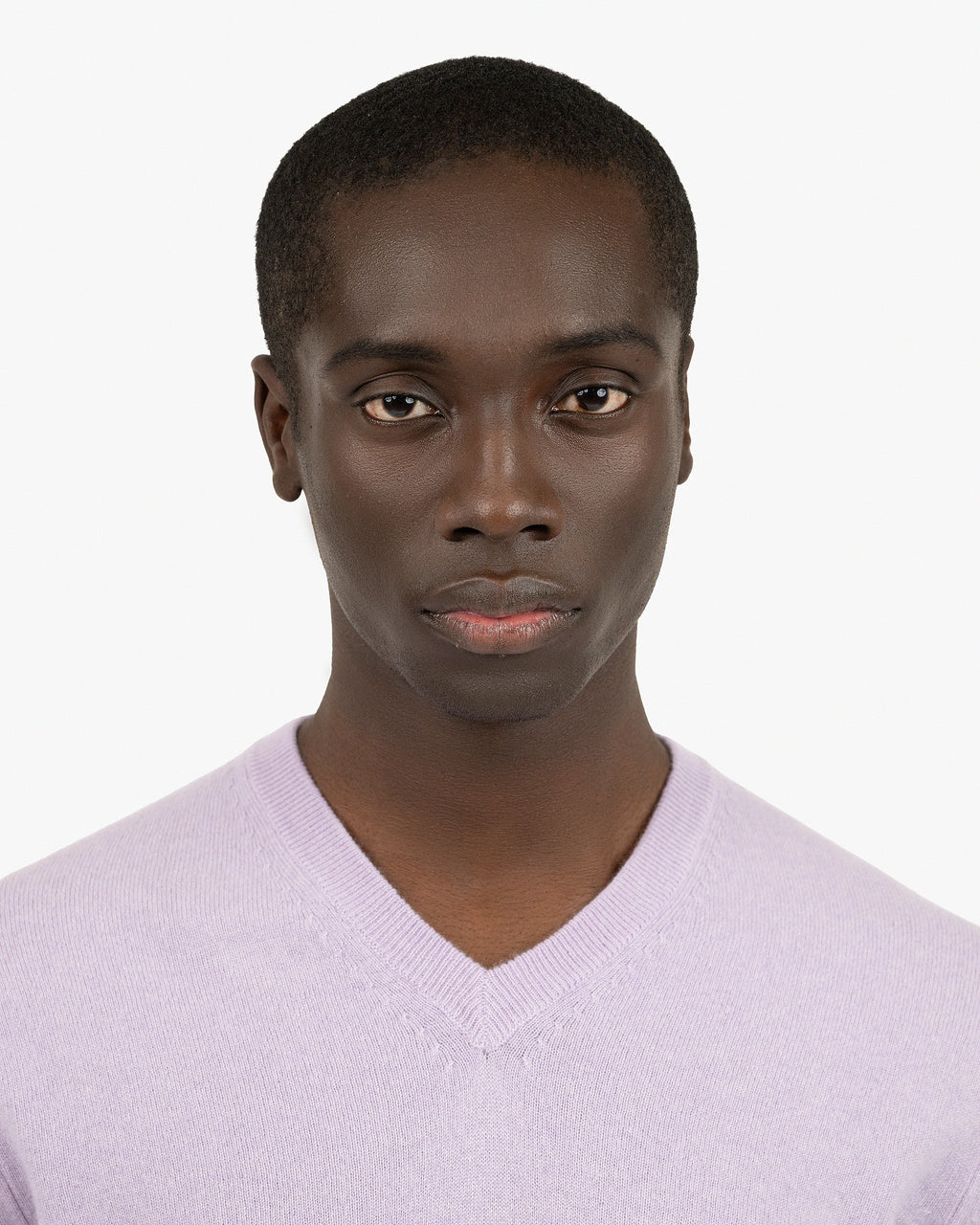 Men's Classic V-Neck Sweater - Lilac Cashmere