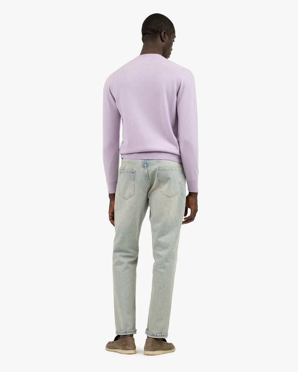 Men's Classic V-Neck Sweater - Lilac Cashmere