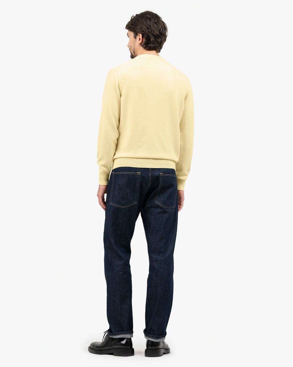 Men's Classic V-Neck Sweater - Yellow Cashmere
