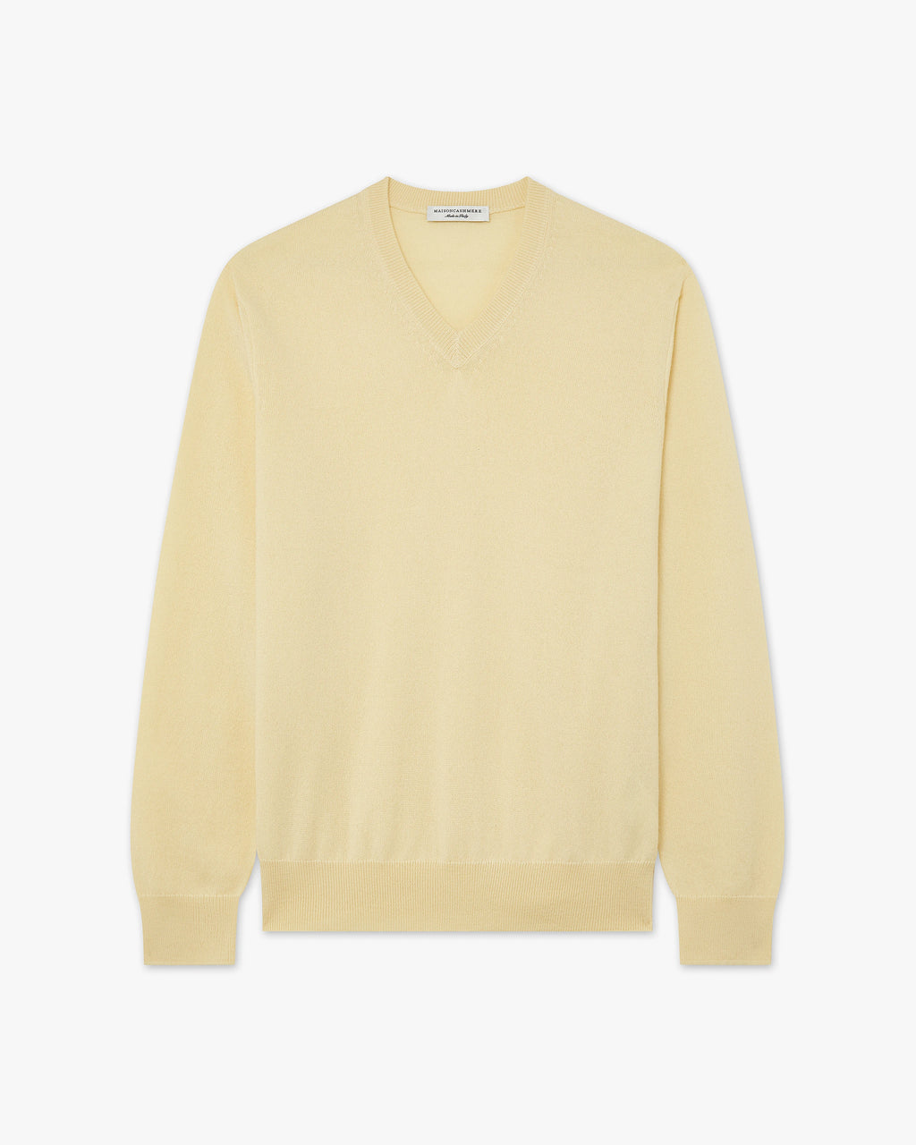 Men's Classic V-Neck Sweater - Yellow Cashmere