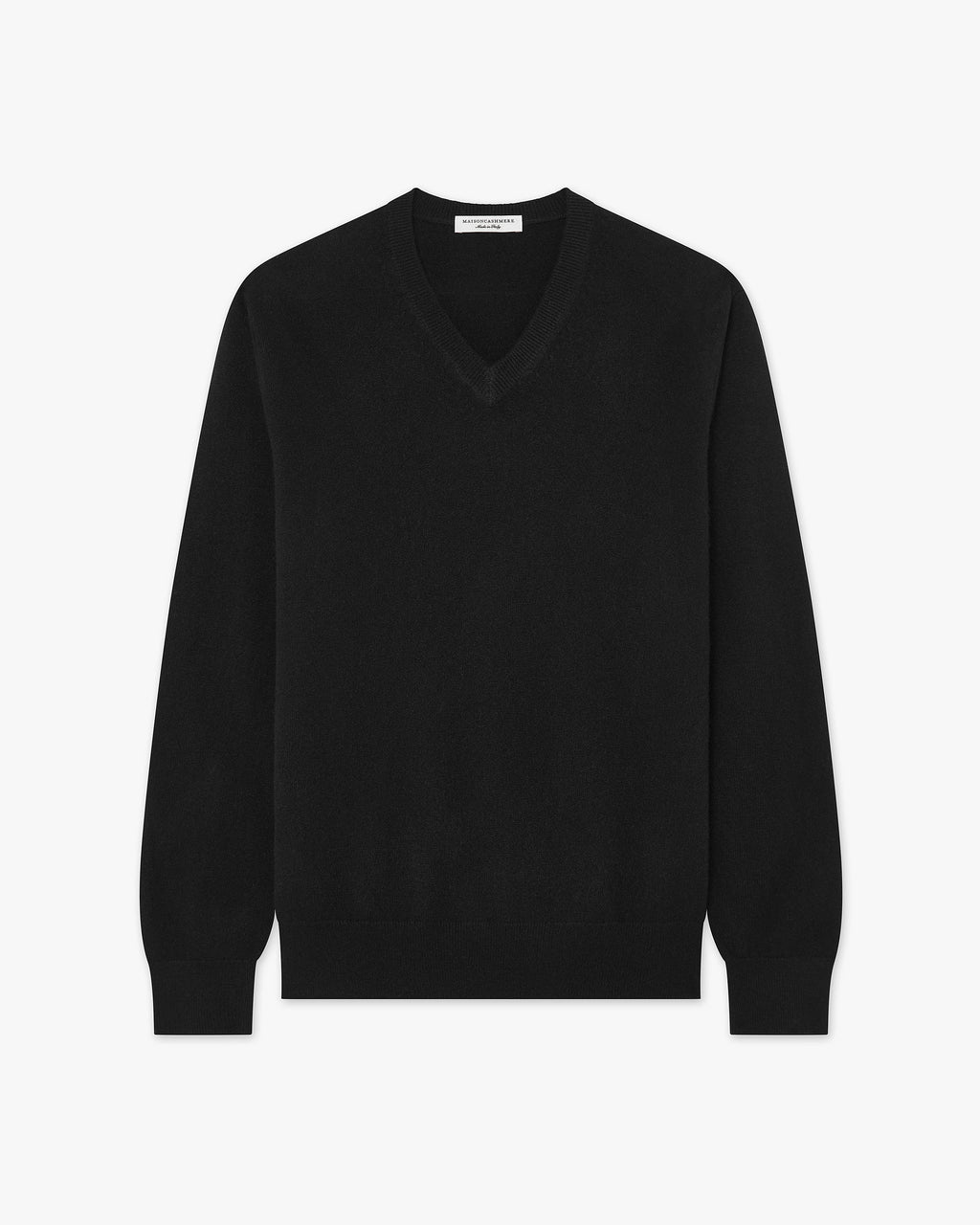 Men's Classic V-Neck Sweater - Black Cashmere