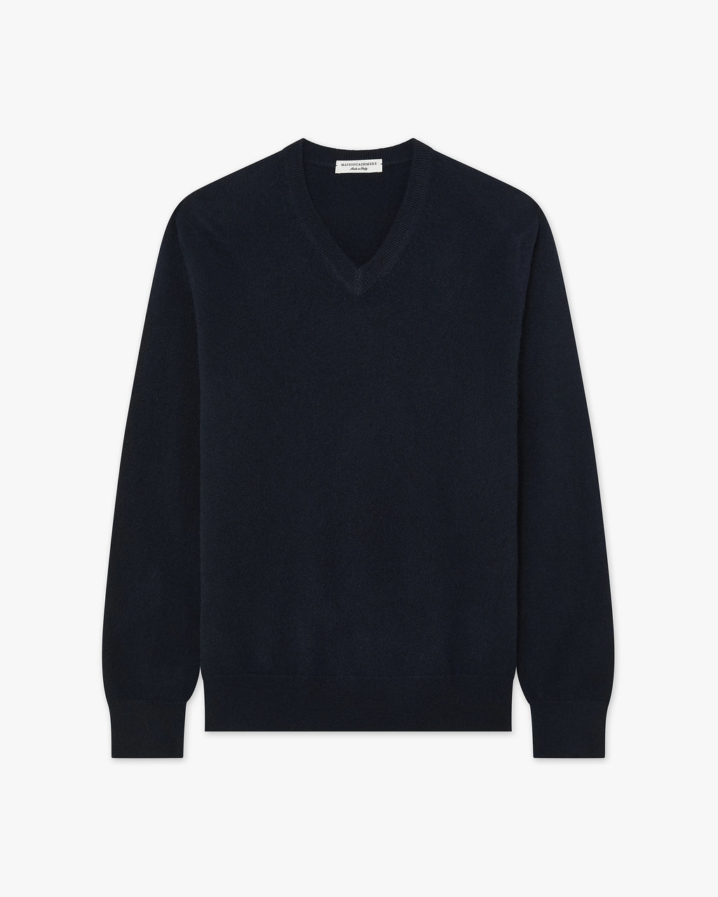 Men's Classic V-Neck Sweater - Night Blue Cashmere