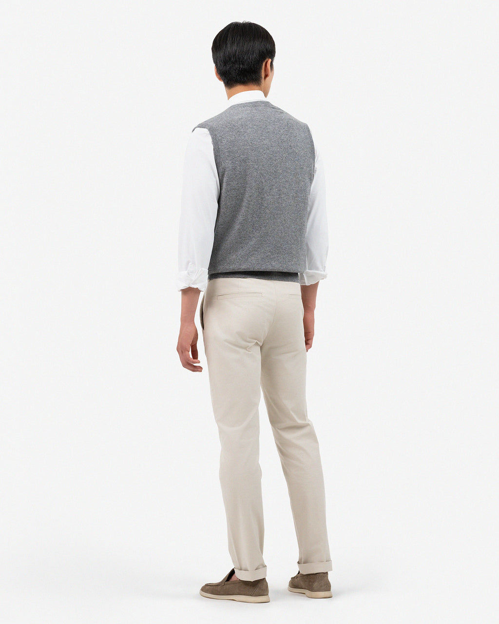 Men's Classic V-Neck Vest - Medium Grey Cashmere
