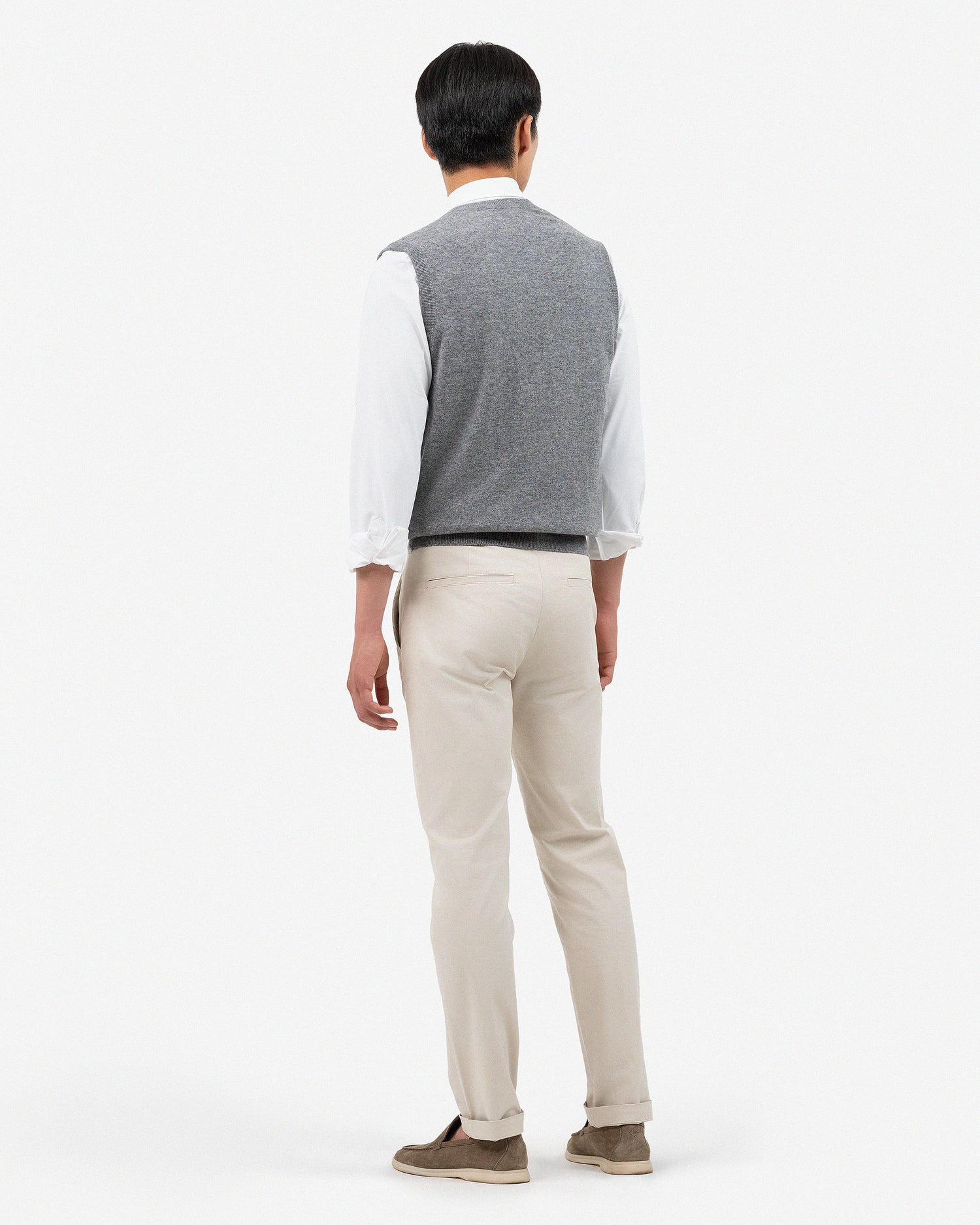 Men's Classic V-Neck Vest - Medium Grey Cashmere