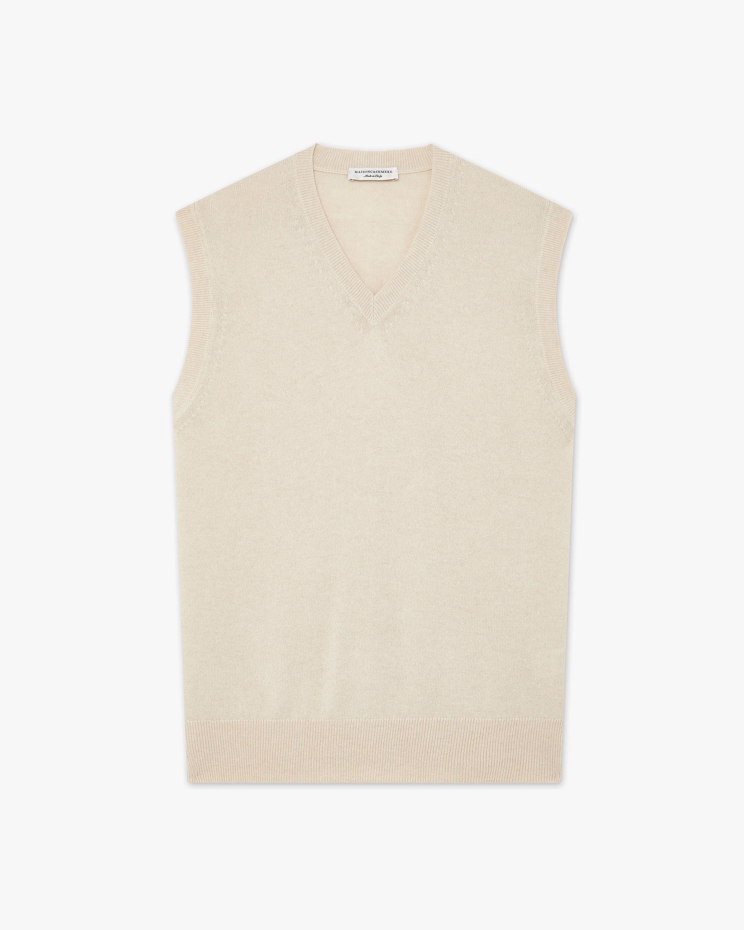 Men's Classic V-Neck Vest - Light Beige Cashmere