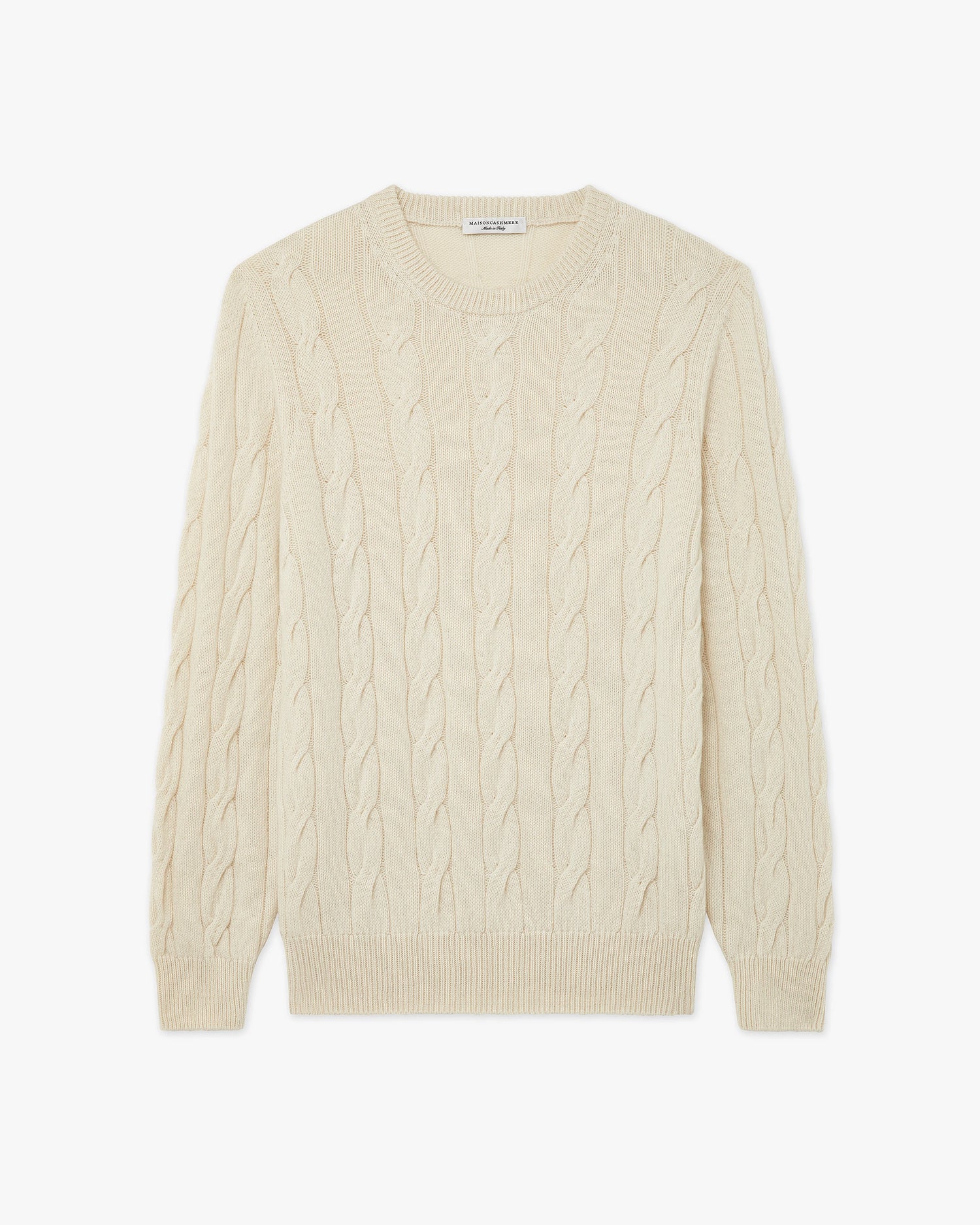 White Cable Knit Cashmere Men's Faloria Cable Knit Cashmere
