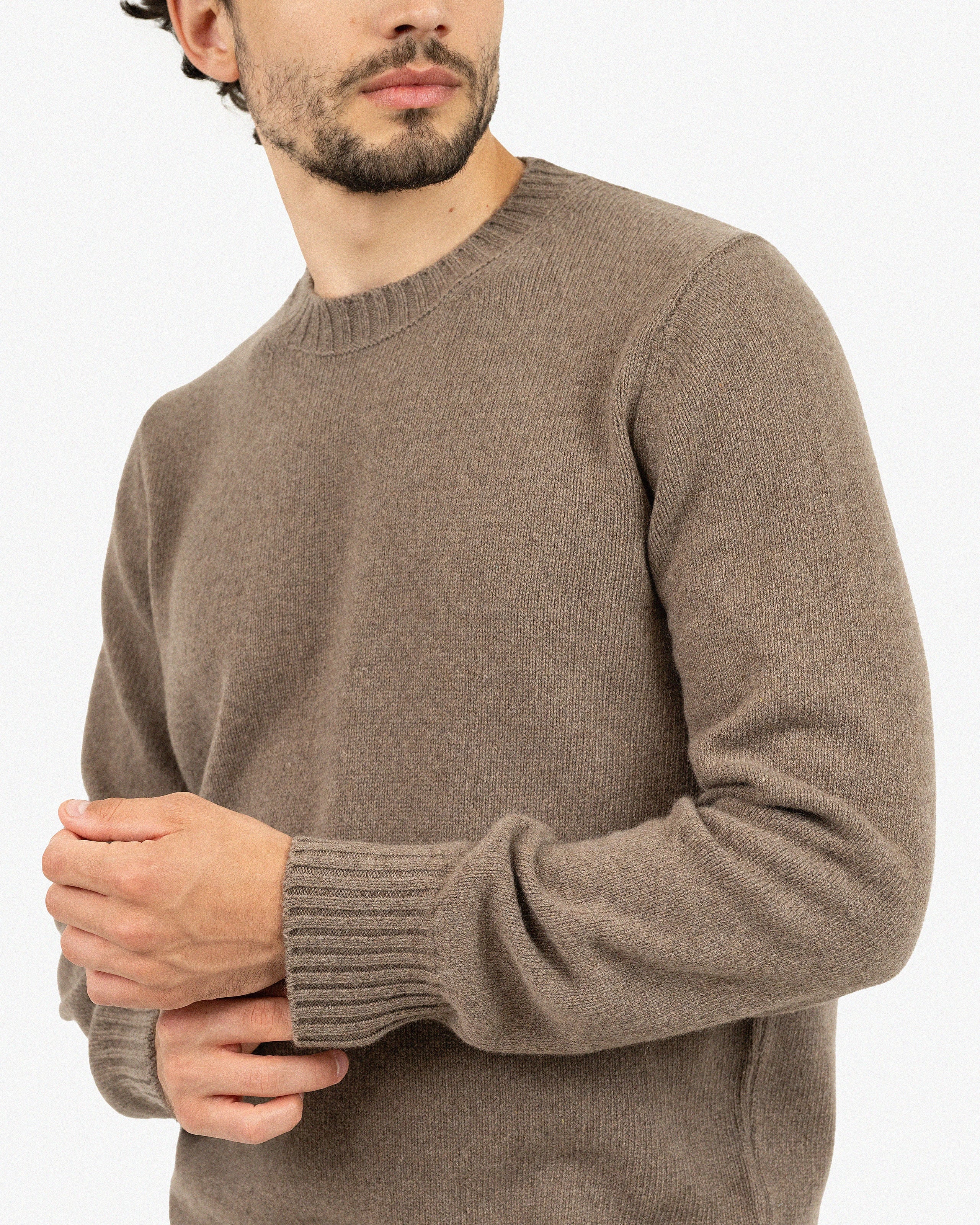 Men's Faloria Crew Neck Sweater - Brown Cashmere