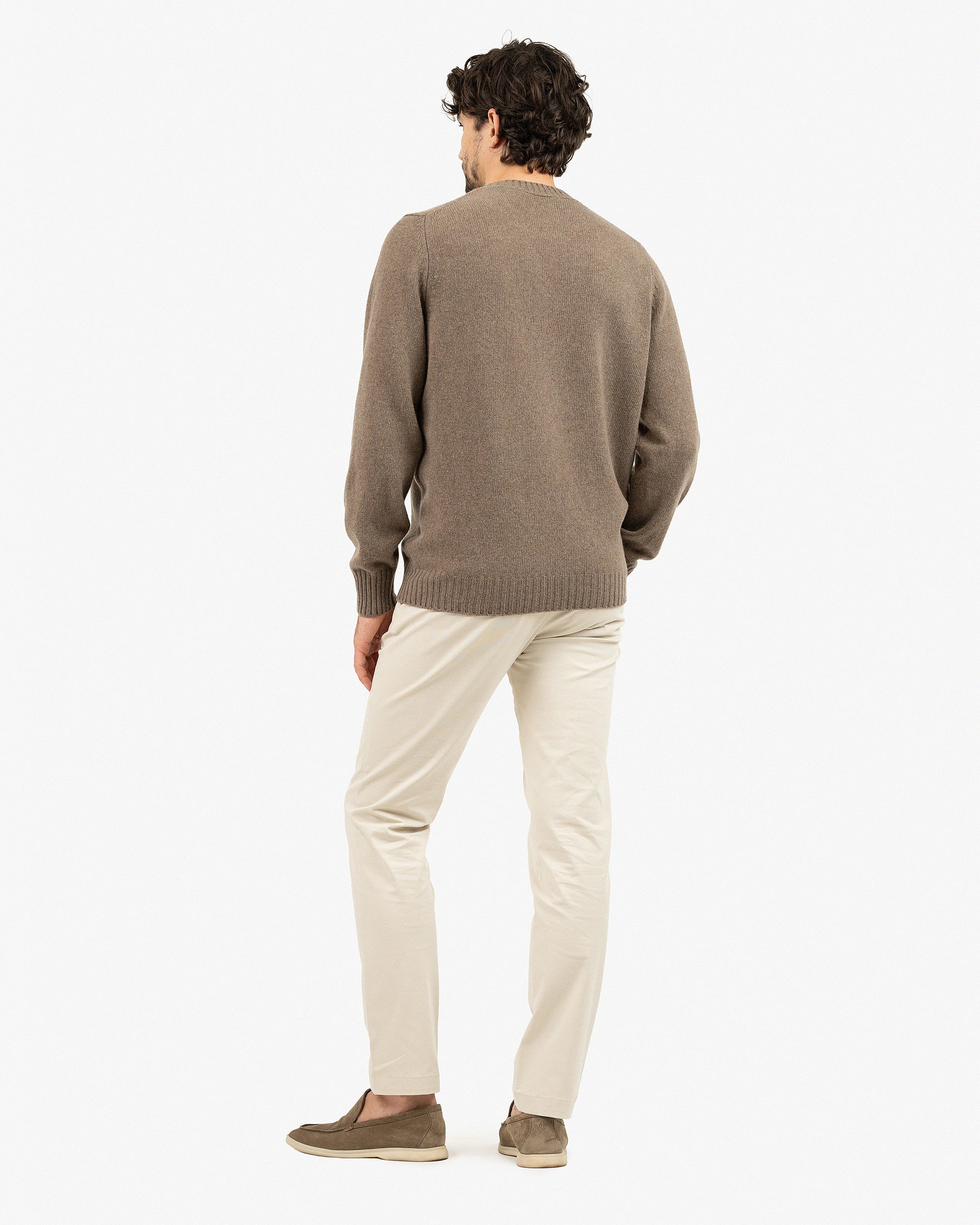 Men's Faloria Crew Neck Sweater - Brown Cashmere