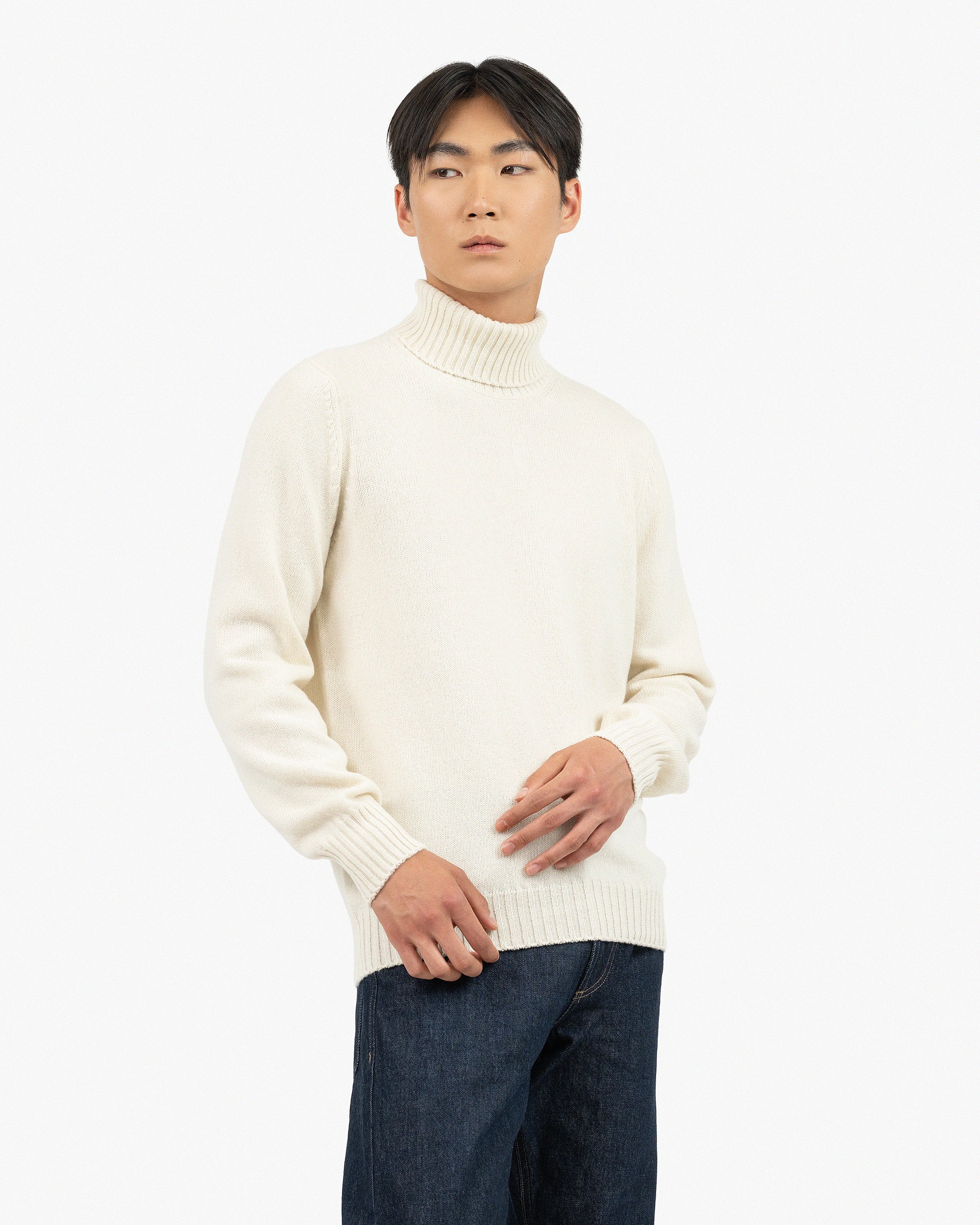 Men's Faloria Turtleneck Sweater - White Cashmere