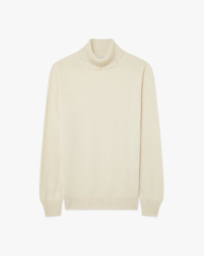Men's Faloria Turtleneck Sweater - White Cashmere