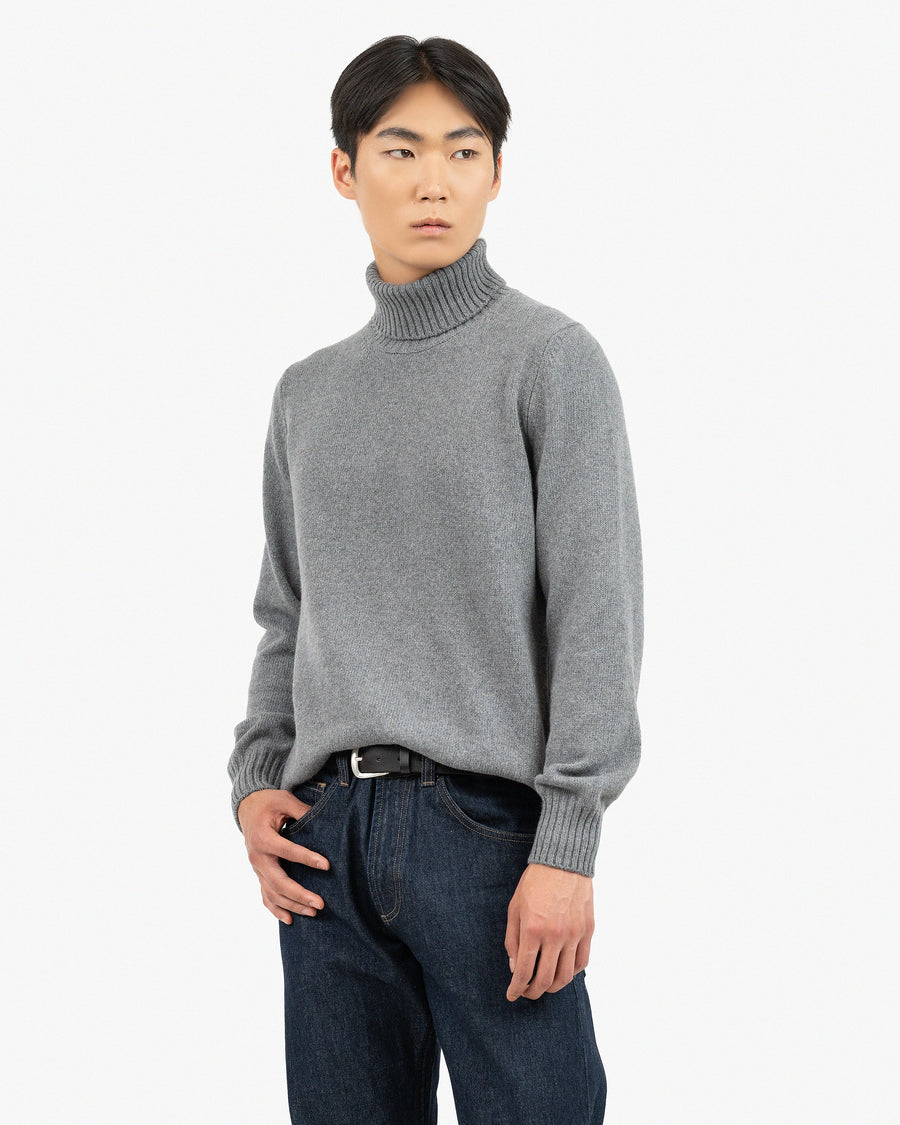 Men's Faloria Turtleneck Sweater - Grey Cashmere