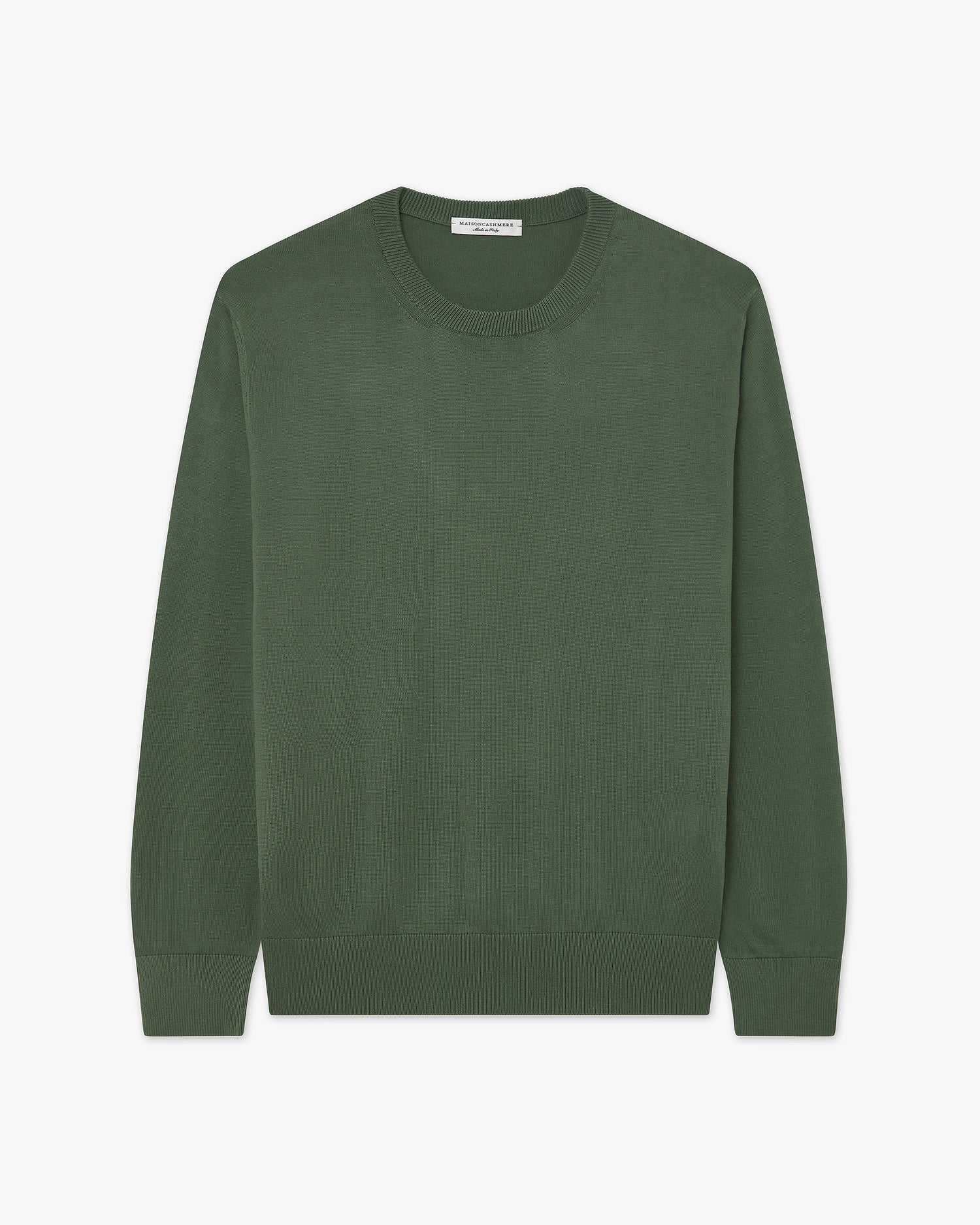Men's Giza Crew Neck Sweater - Army Green Cotone