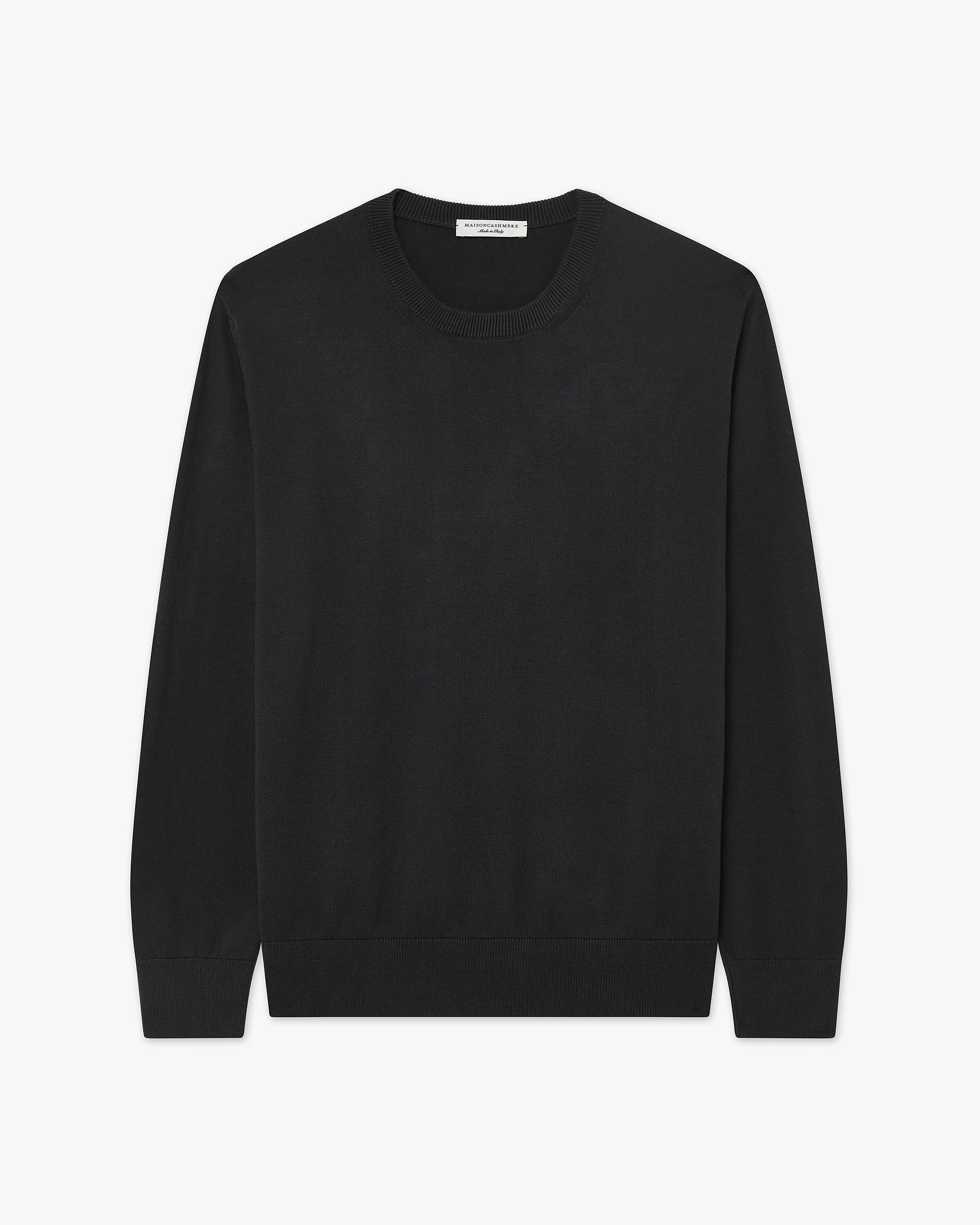 Men's Giza Crew Neck Sweater - Black Cotone