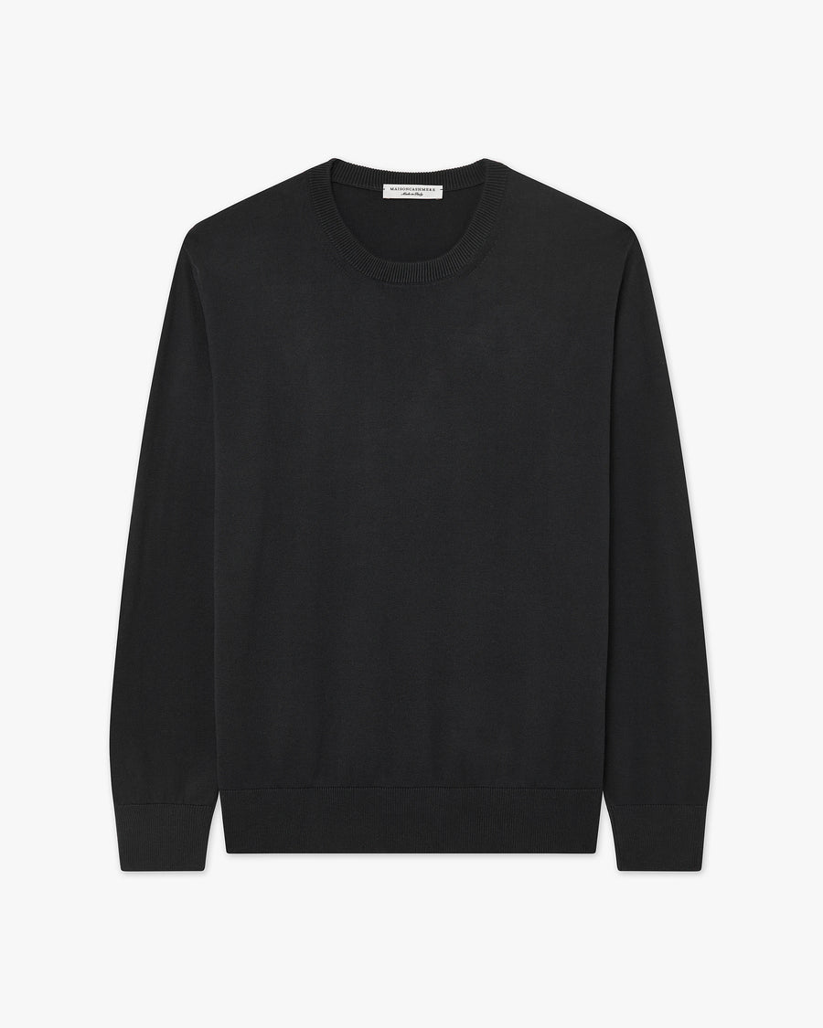 Men's Giza Crew Neck Sweater - Black Cotone