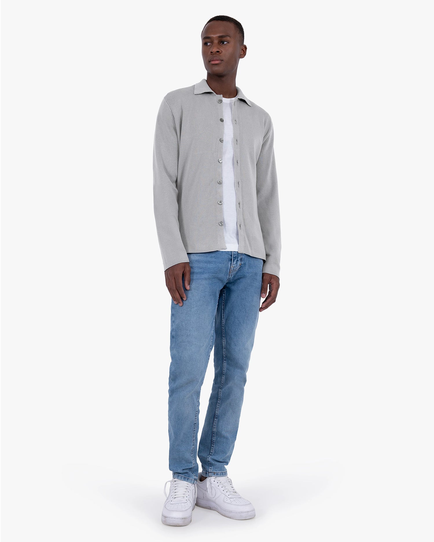 Men's Giza Knit Shirt - Grey Cotone