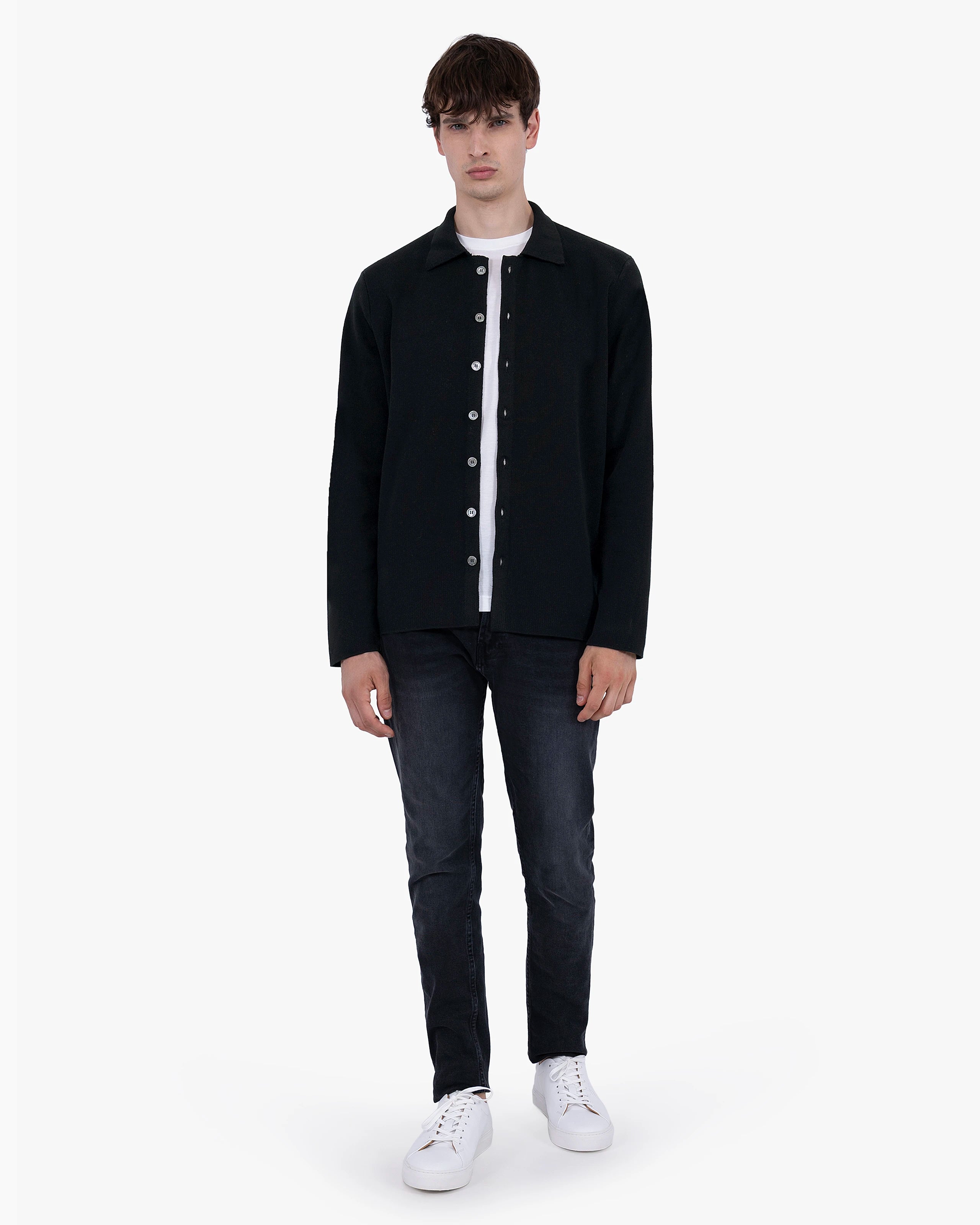 Men's Giza Knit Shirt - Black Cotone