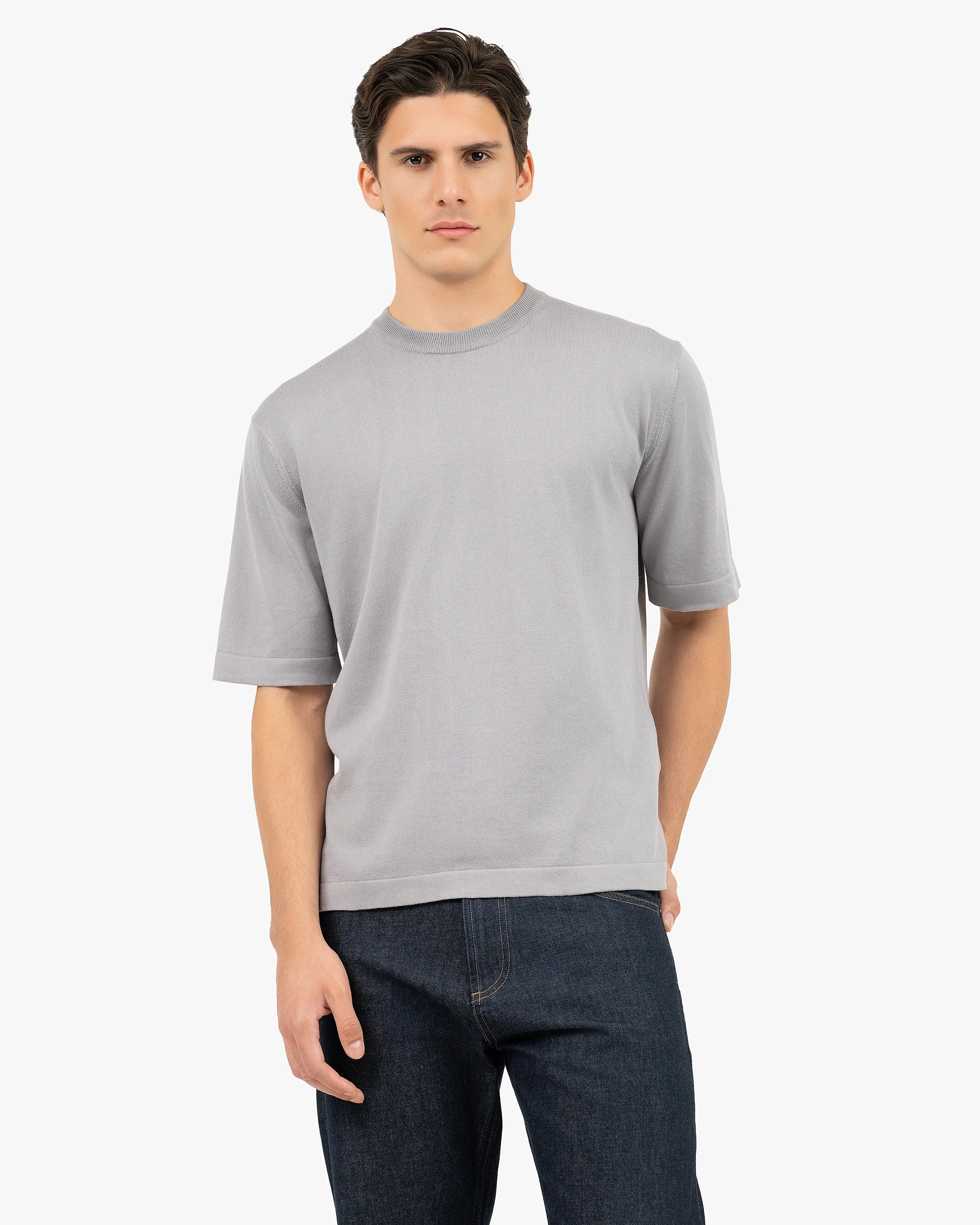 Men's Giza Cotton Maxi Tee - Grey | MaisonCashmere