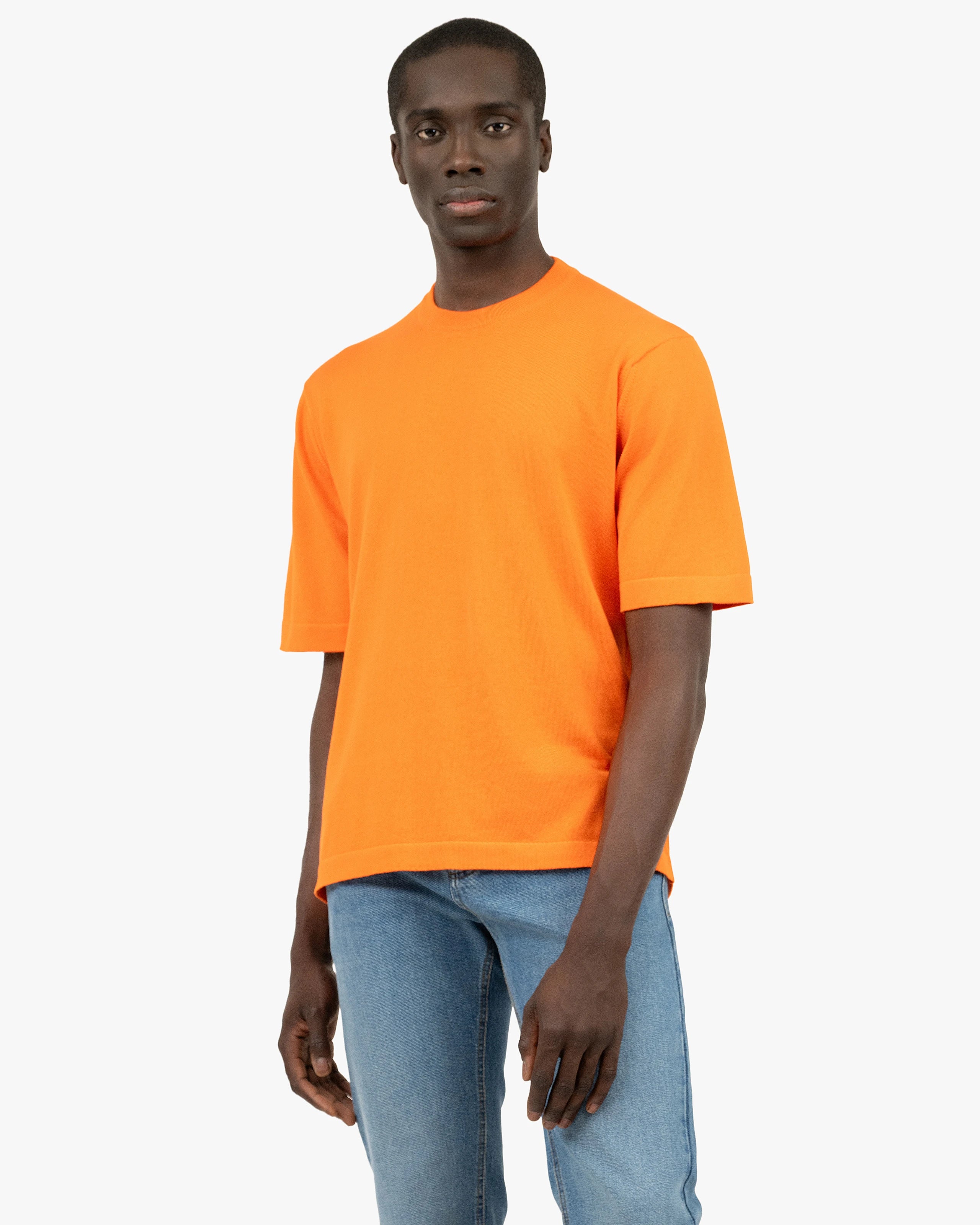 Men's Giza Maxi Tee - Orange Cotone