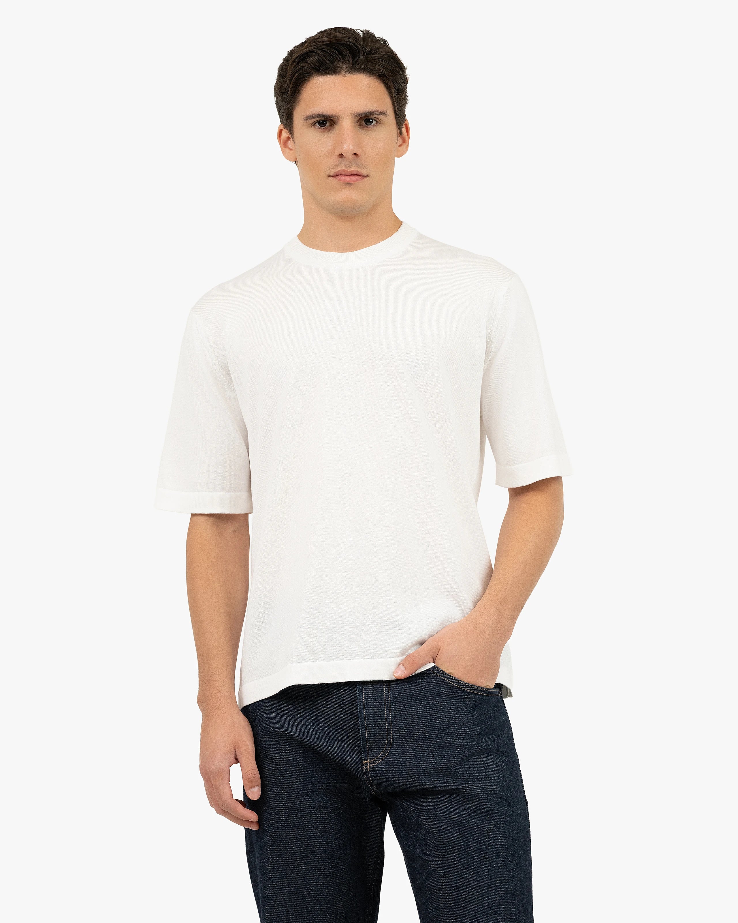 Men's Giza Maxi Tee - White Cotone