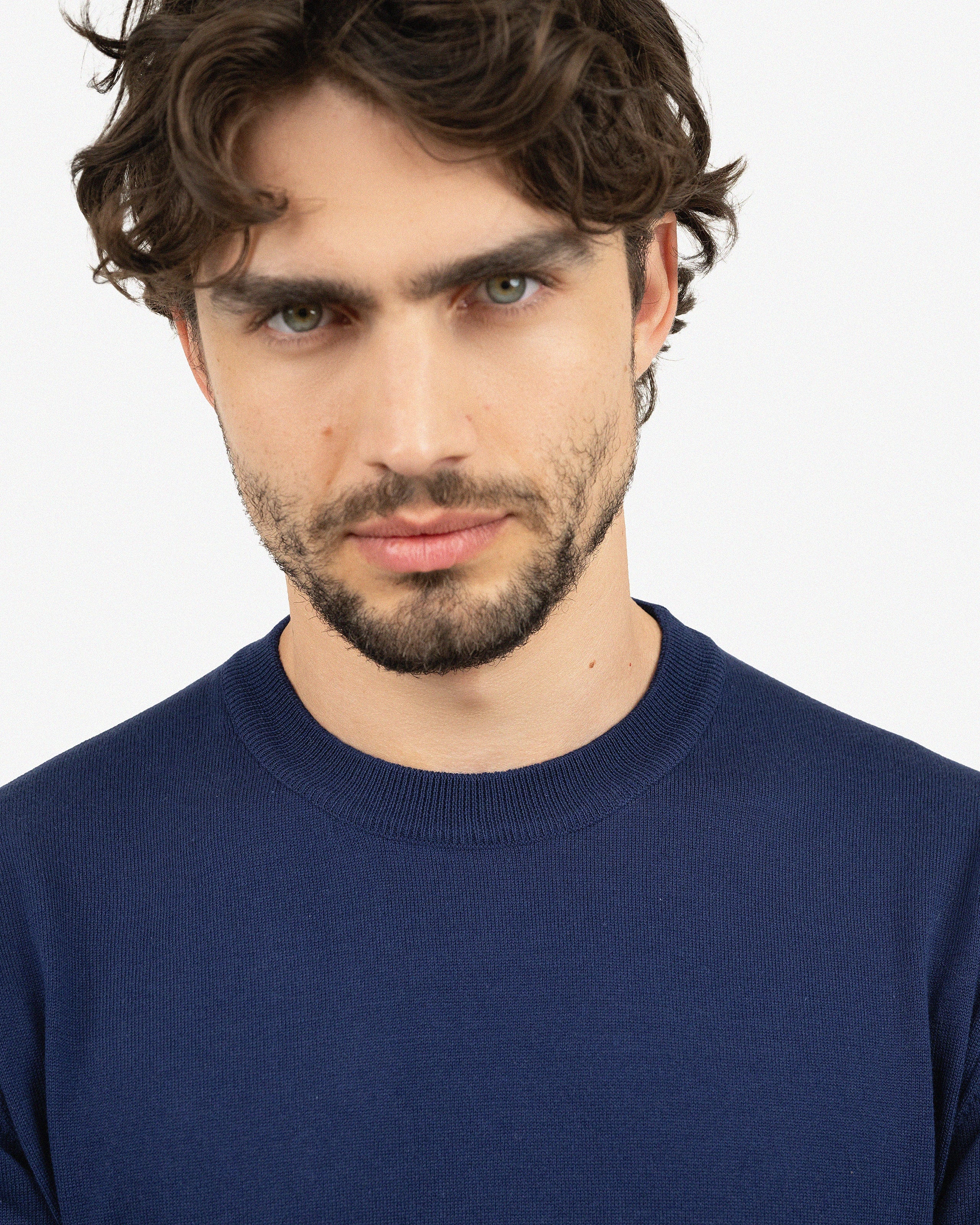 Men's Giza Maxi Tee - Night Blue Cotone