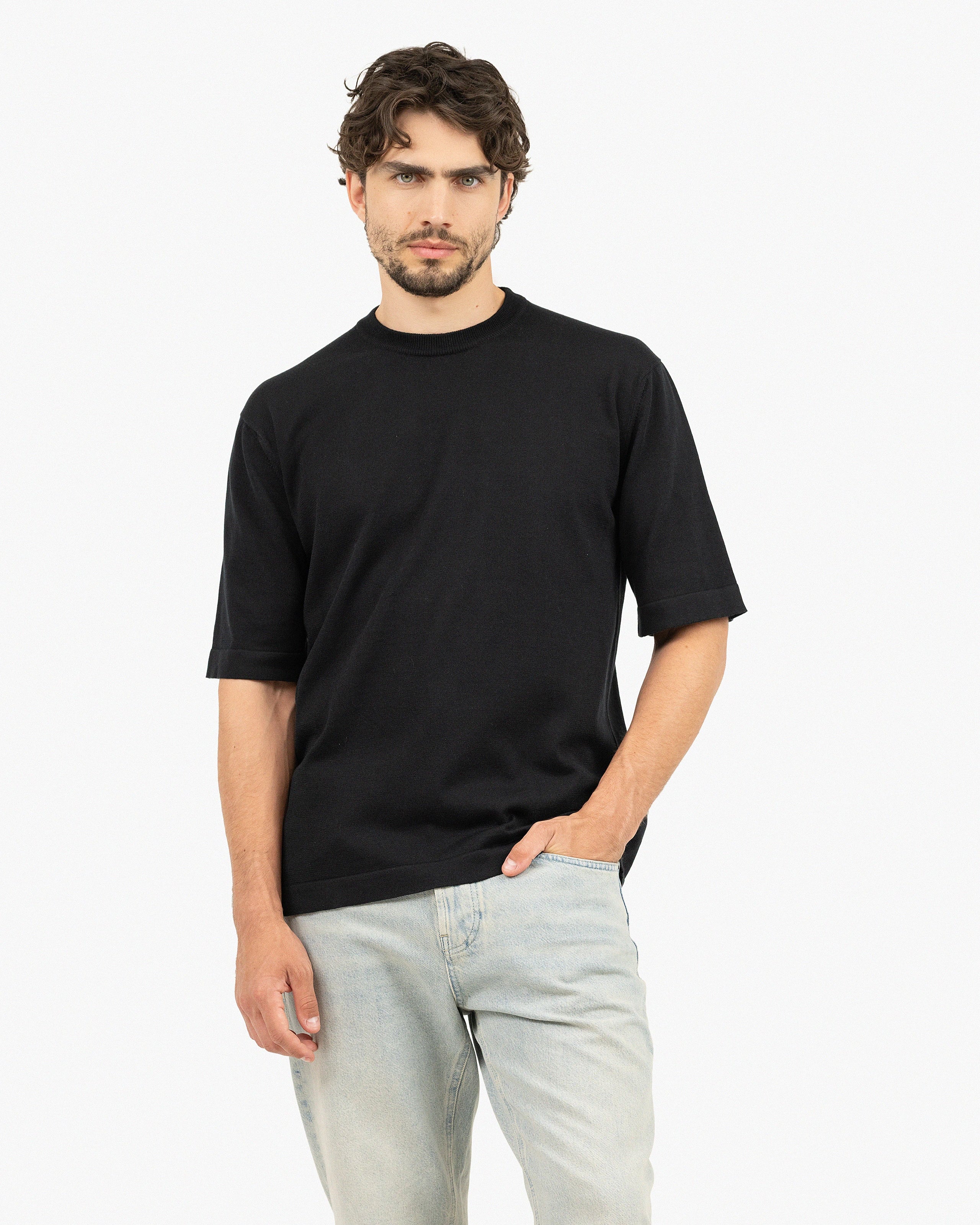 Men's Giza Maxi Tee - Black Cotone