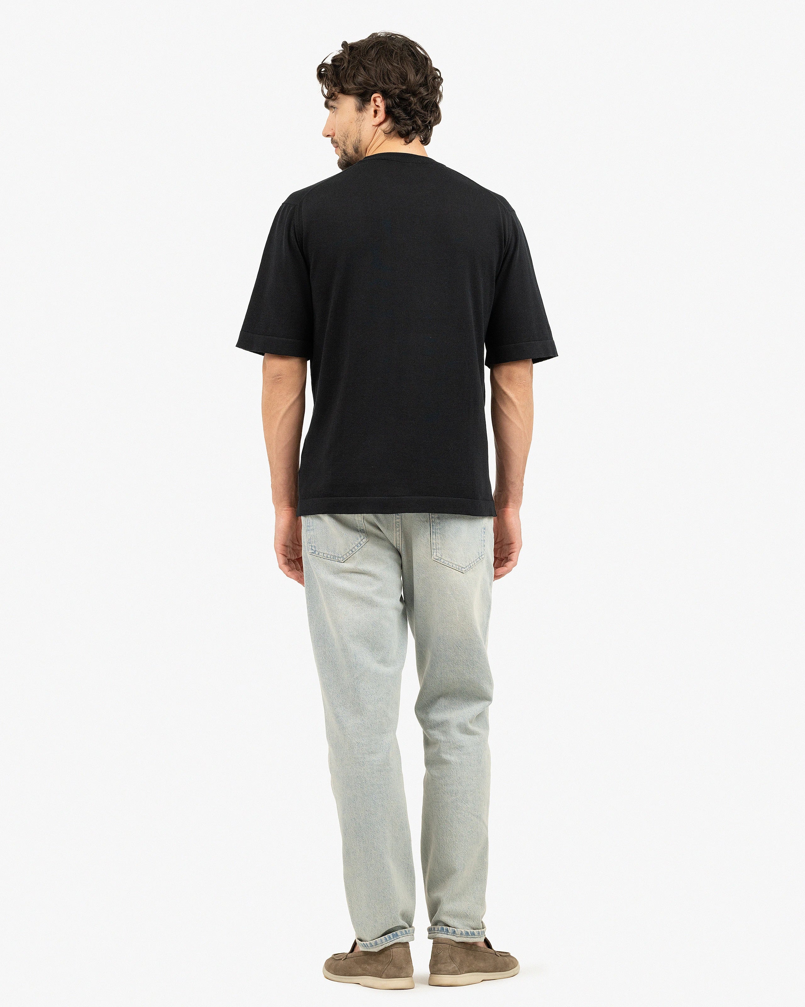 Men's Giza Maxi Tee - Black Cotone