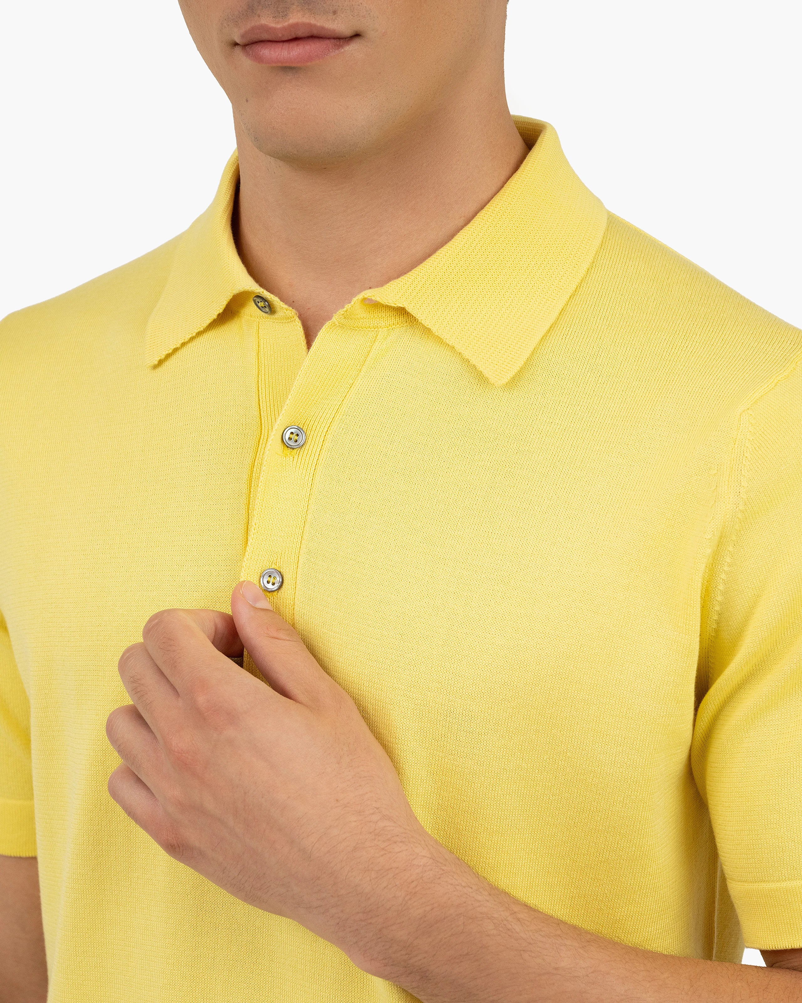 Men's Giza Polo T-Shirt - Yellow Cotone