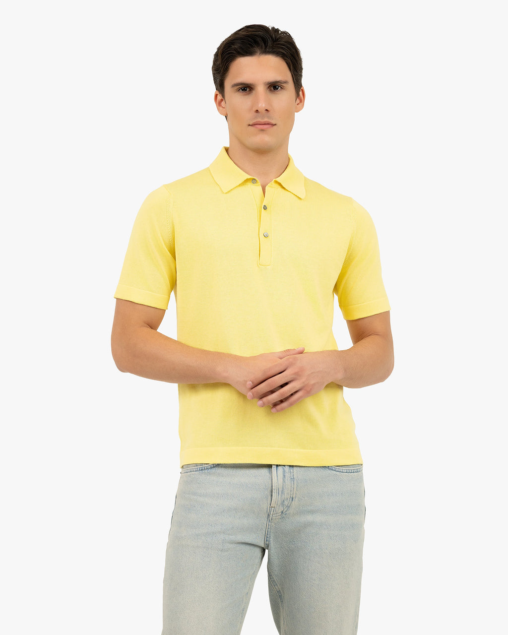 Men's Giza Polo T-Shirt - Yellow Cotone