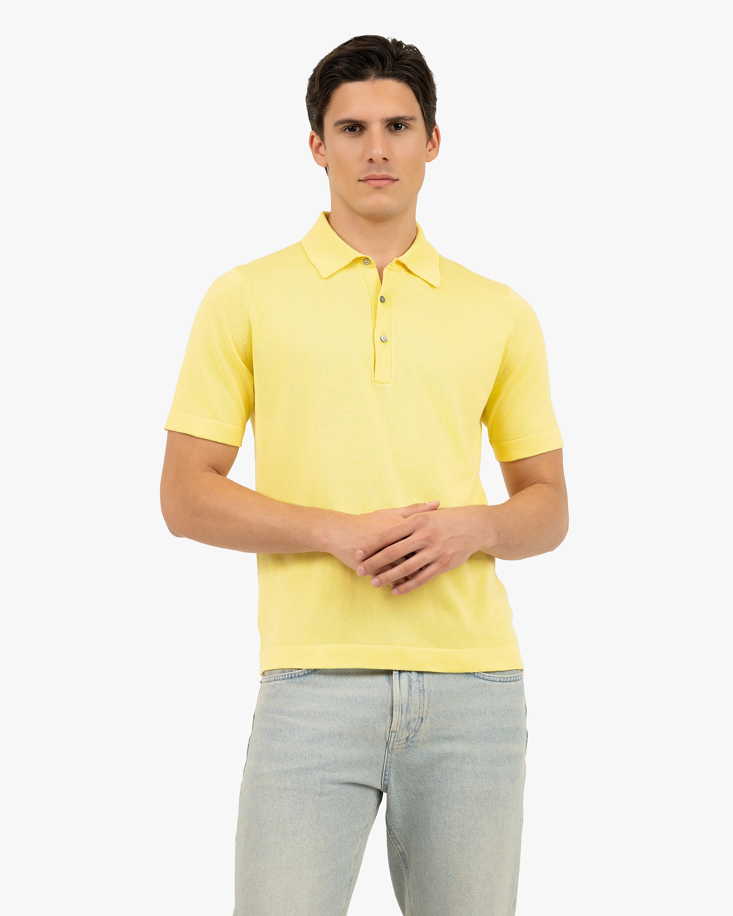 Men's Giza Polo T-Shirt - Yellow Cotone