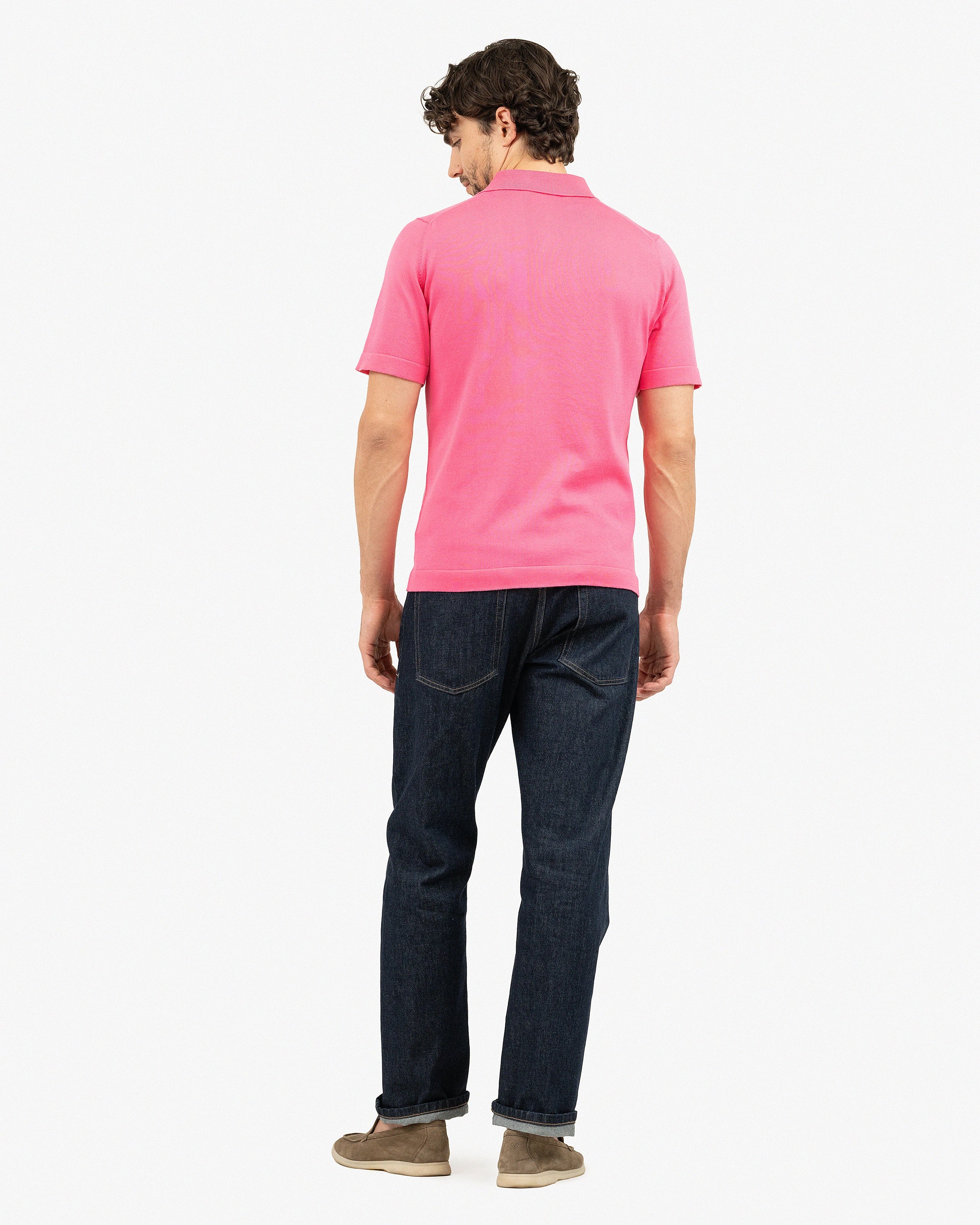 Men's Giza Polo T-Shirt - Fuchsia Cotone