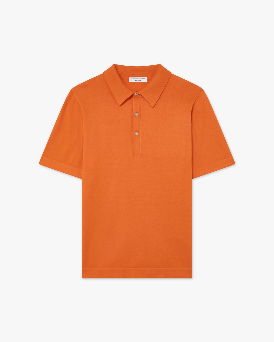 Men's Giza Polo T-Shirt - Orange Cotone
