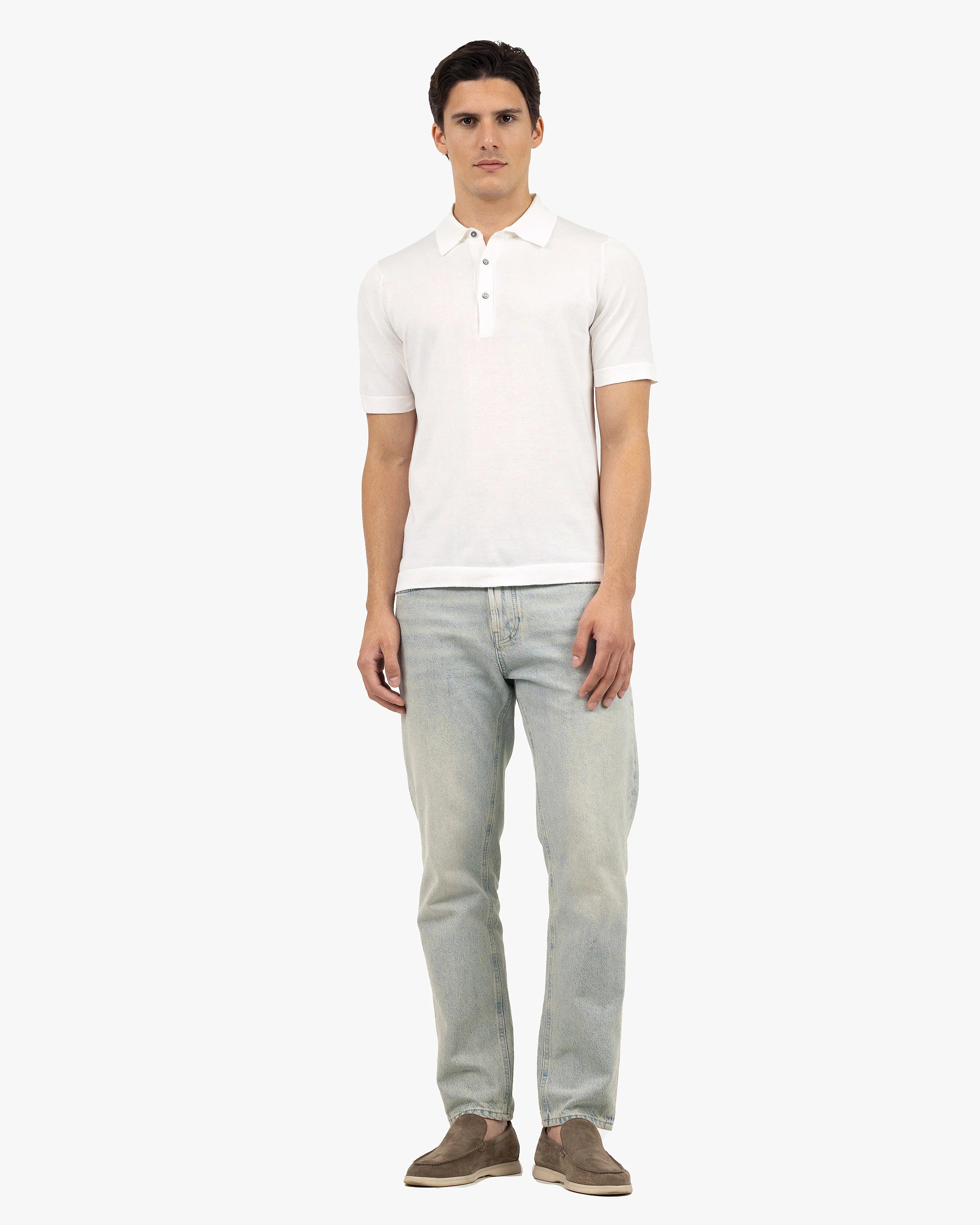 Men's Giza Polo T-Shirt - White Cotone