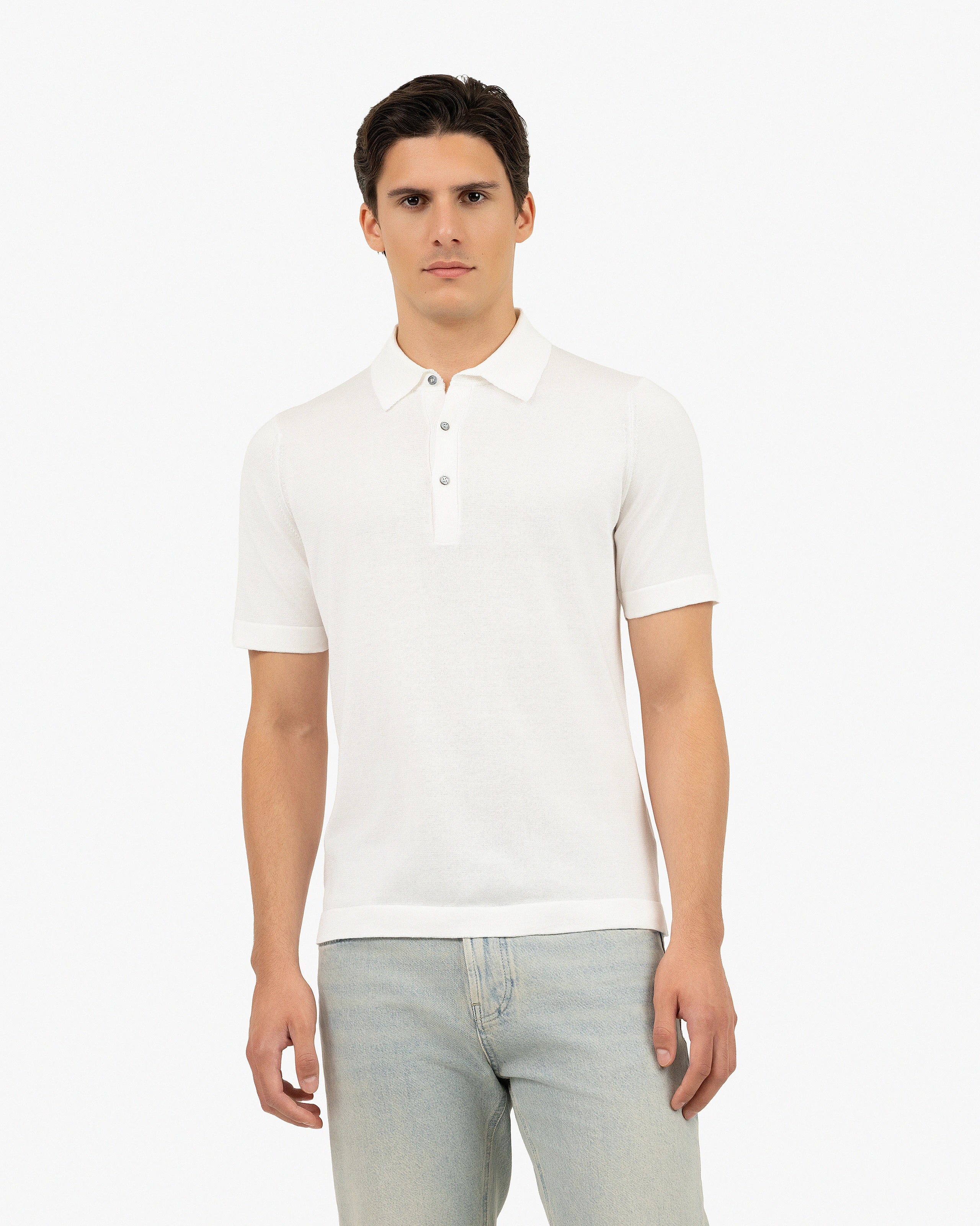 Men's Giza Polo T-Shirt - White Cotone